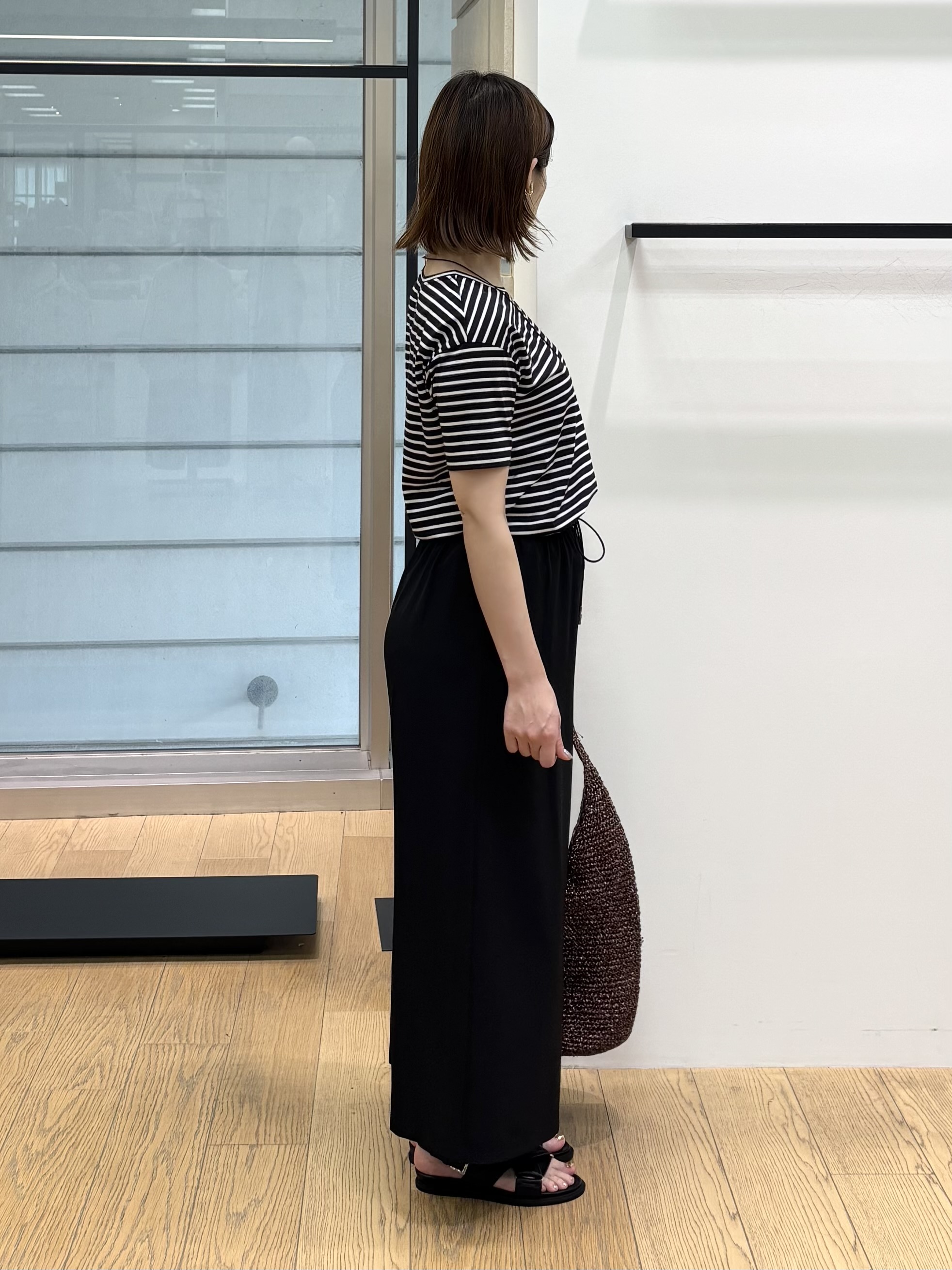 asamiさんの「INDIVI｜【ゆったり／着映え】ボーダーリラクシーTシャツ」を使ったコーディネート