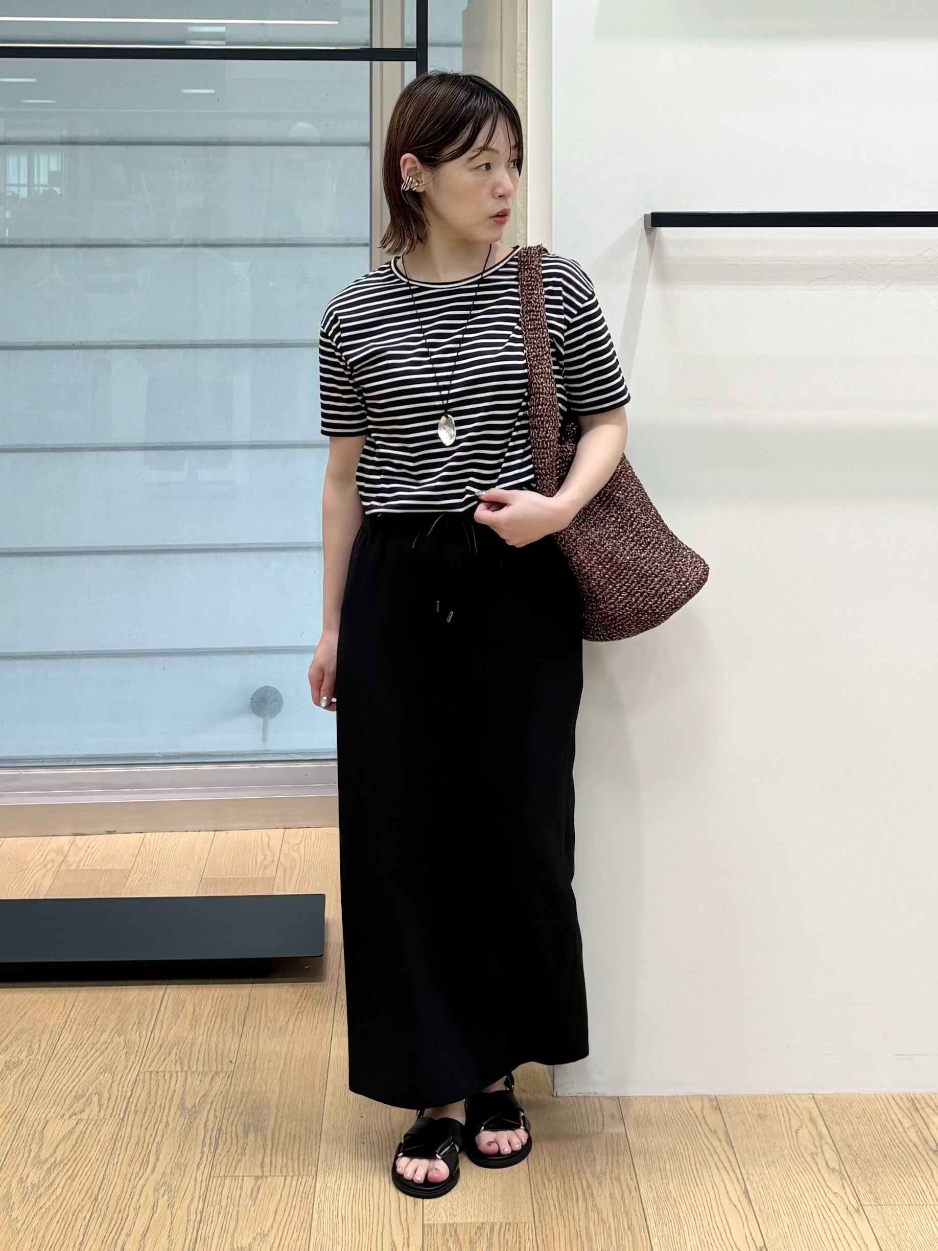 asamiさんの「INDIVI｜【ゆったり／着映え】ボーダーリラクシーTシャツ」を使ったコーディネート