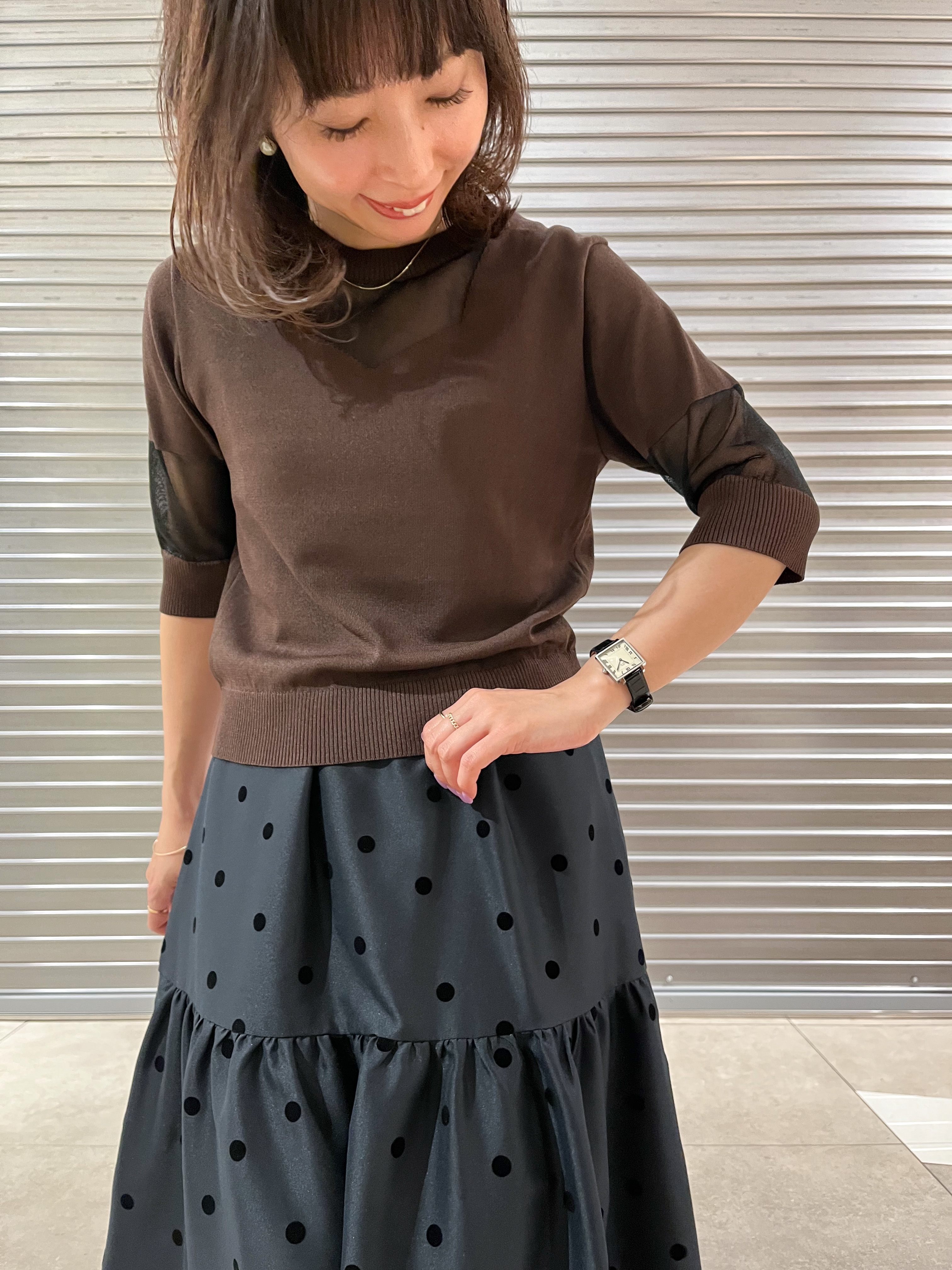じゅんさんの「DRESSTERIOR｜【日本製】ウォッシャブルシアーニットプルオーバー」を使ったコーディネート