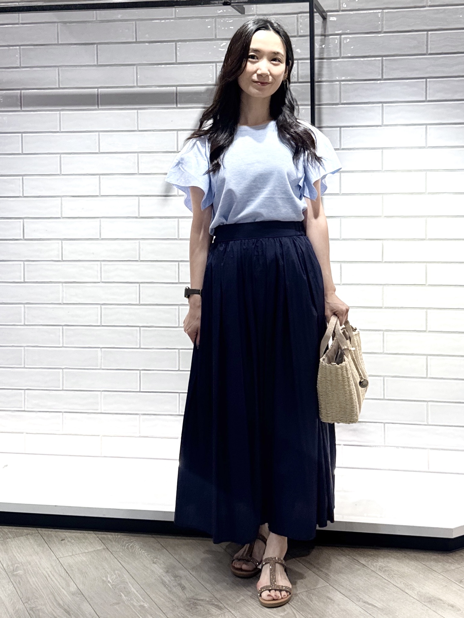 yuicciさんの「OPAQUE.CLIP｜『STORY Web7月掲載』ドライタッチラメニット《UV／洗える／6col》」を使ったコーディネート