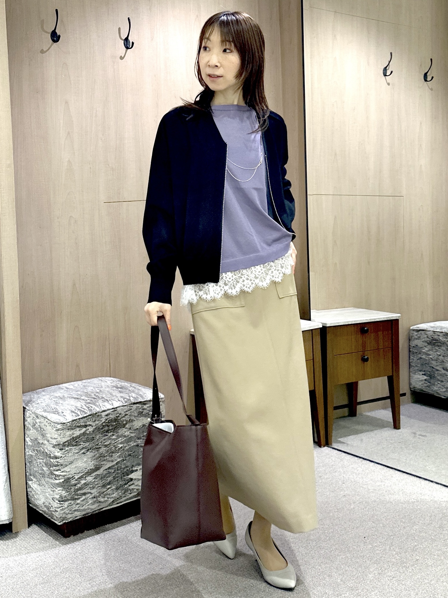 Miwaさんの「UNTITLED｜レースドッキングニットプルオーバー」を使ったコーディネート