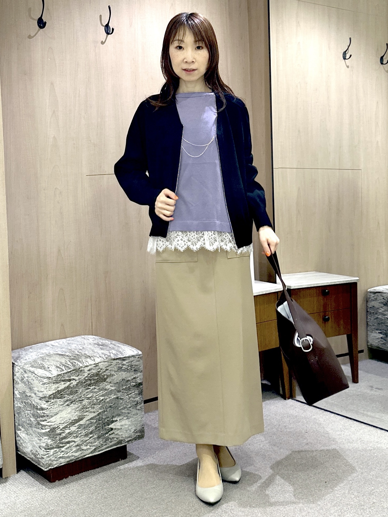 Miwaさんの「UNTITLED｜レースドッキングニットプルオーバー」を使ったコーディネート