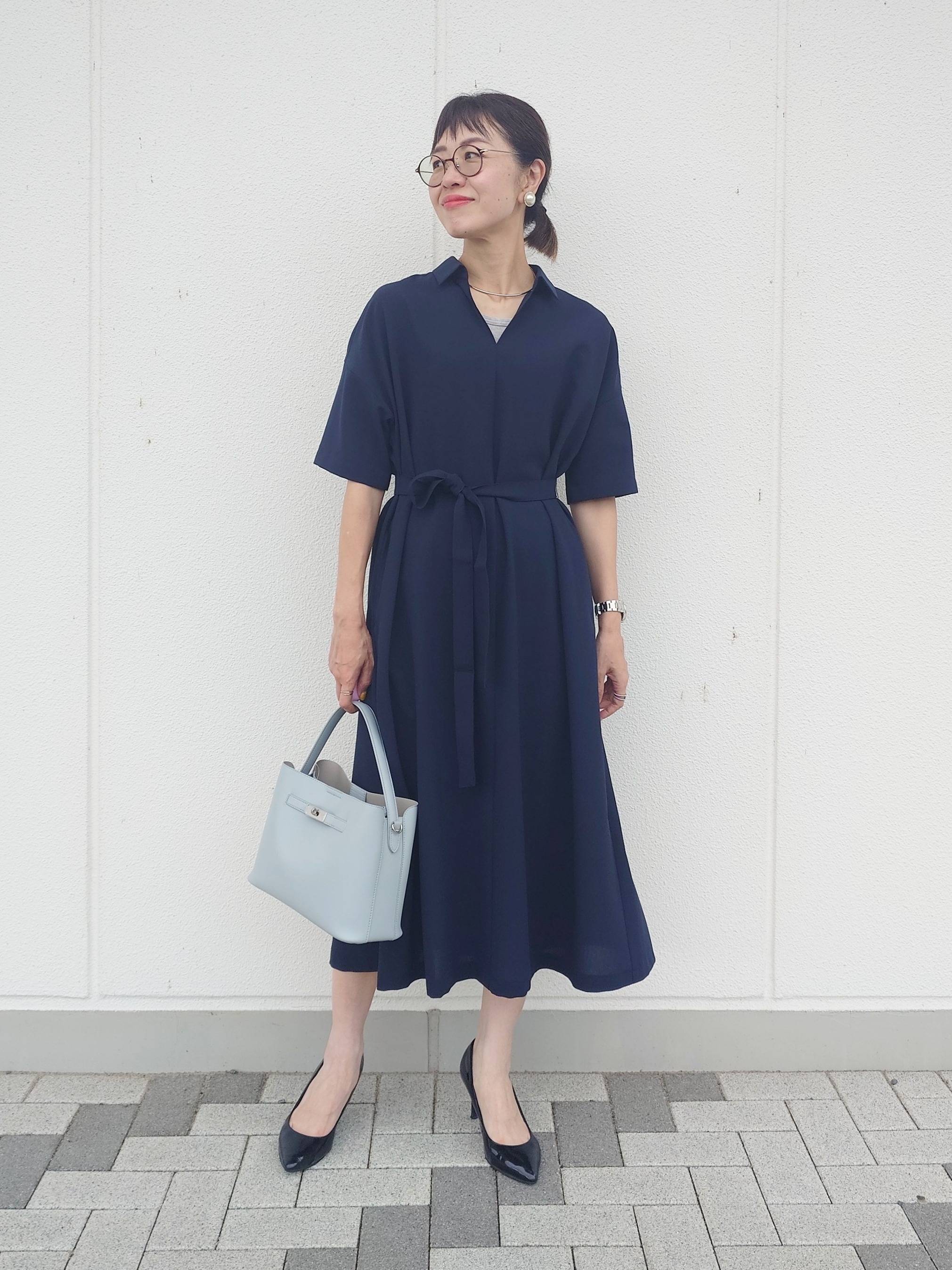 MUTSUKOさんの「UNTITLED｜【UVカット/接触冷感/通気性】エアリークールワンピース」を使ったコーディネート