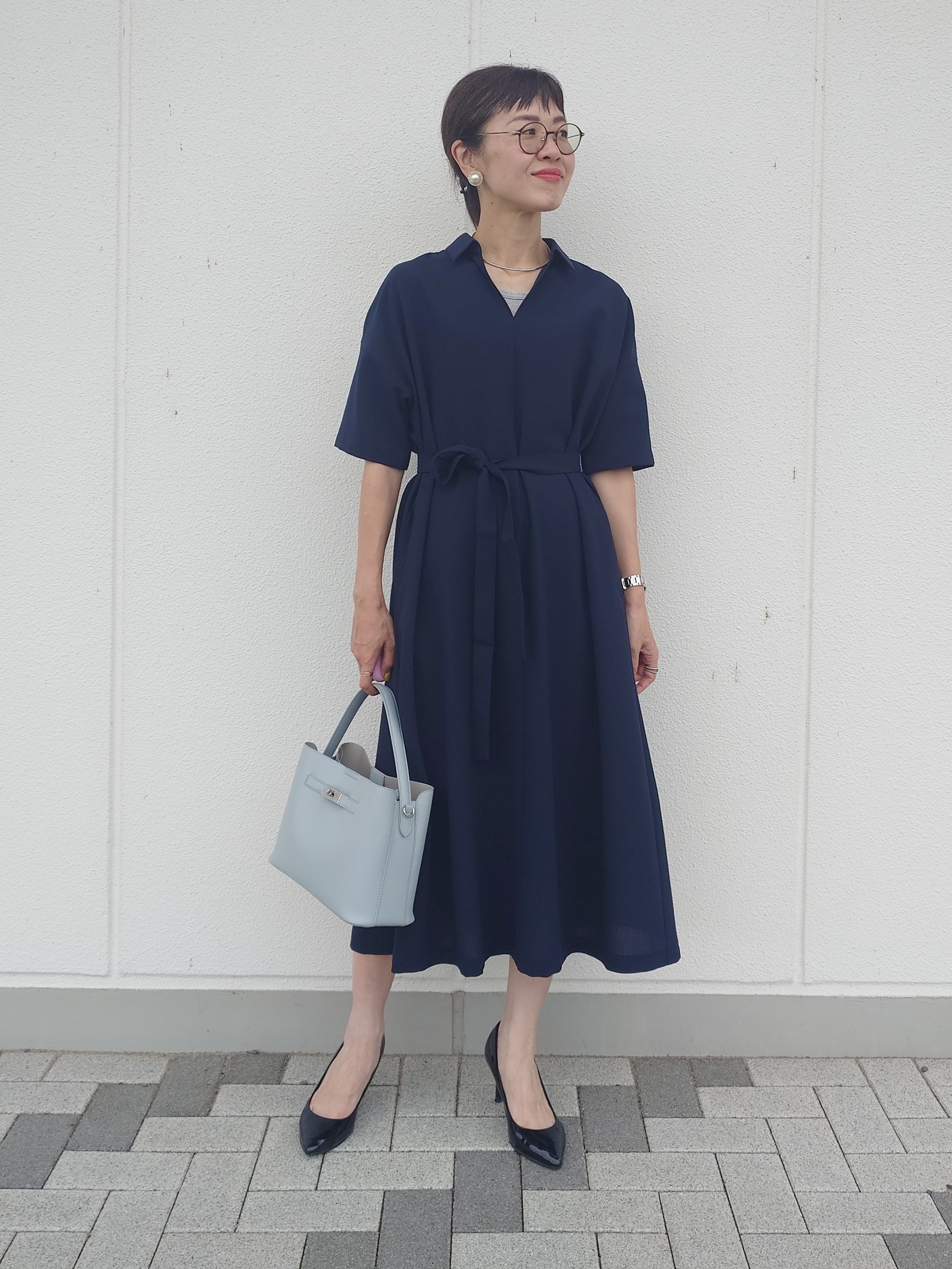 MUTSUKOさんの「UNTITLED｜【UVカット/接触冷感/通気性】エアリークールワンピース」を使ったコーディネート
