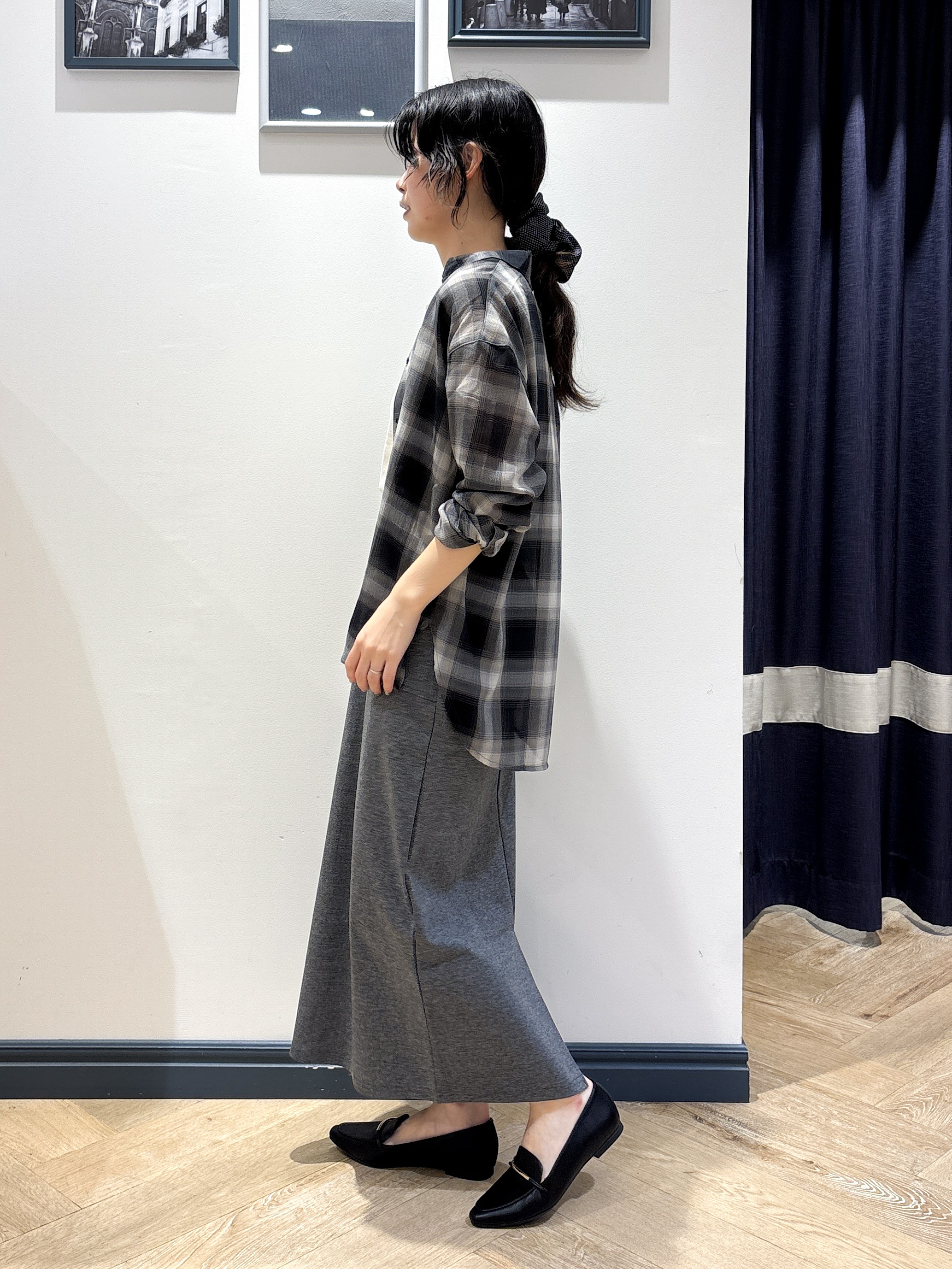 ayakaさんの「grove｜シアーオンブレチェックシャツ」を使ったコーディネート