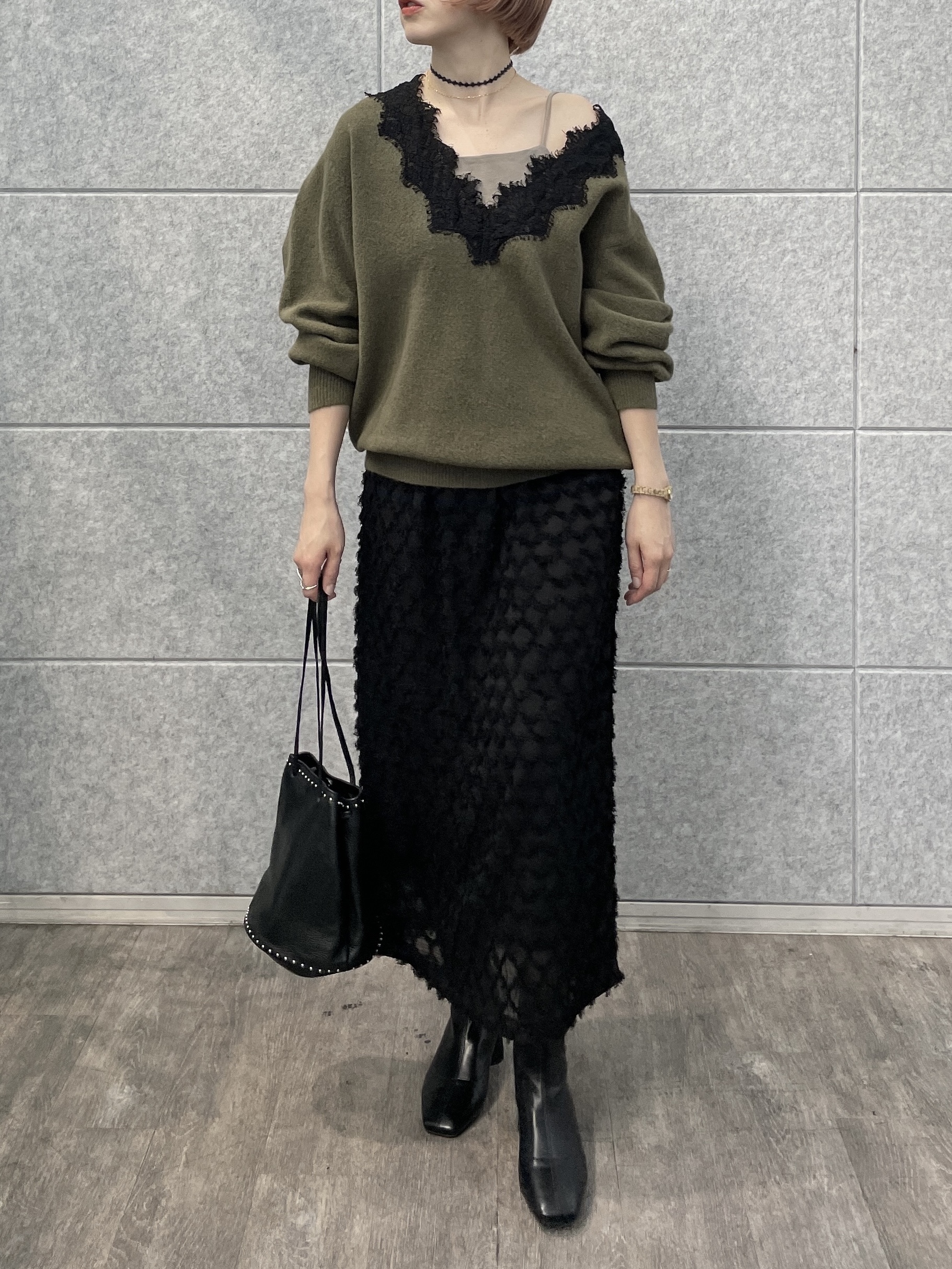 mikuさんの「INDIVI｜シアージャガードスカート」を使ったコーディネート