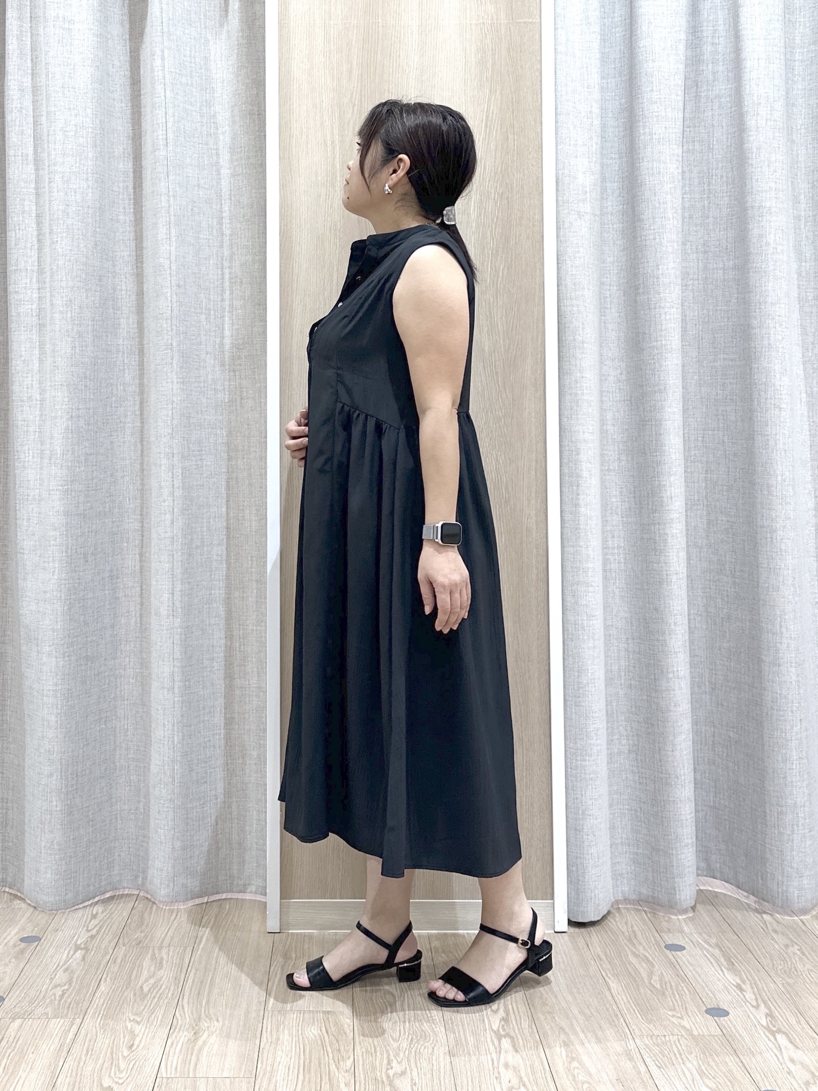 naoさんの「grove｜【低身長さんも選べる着丈・洗濯機◎】テントラインワンピース」を使ったコーディネート