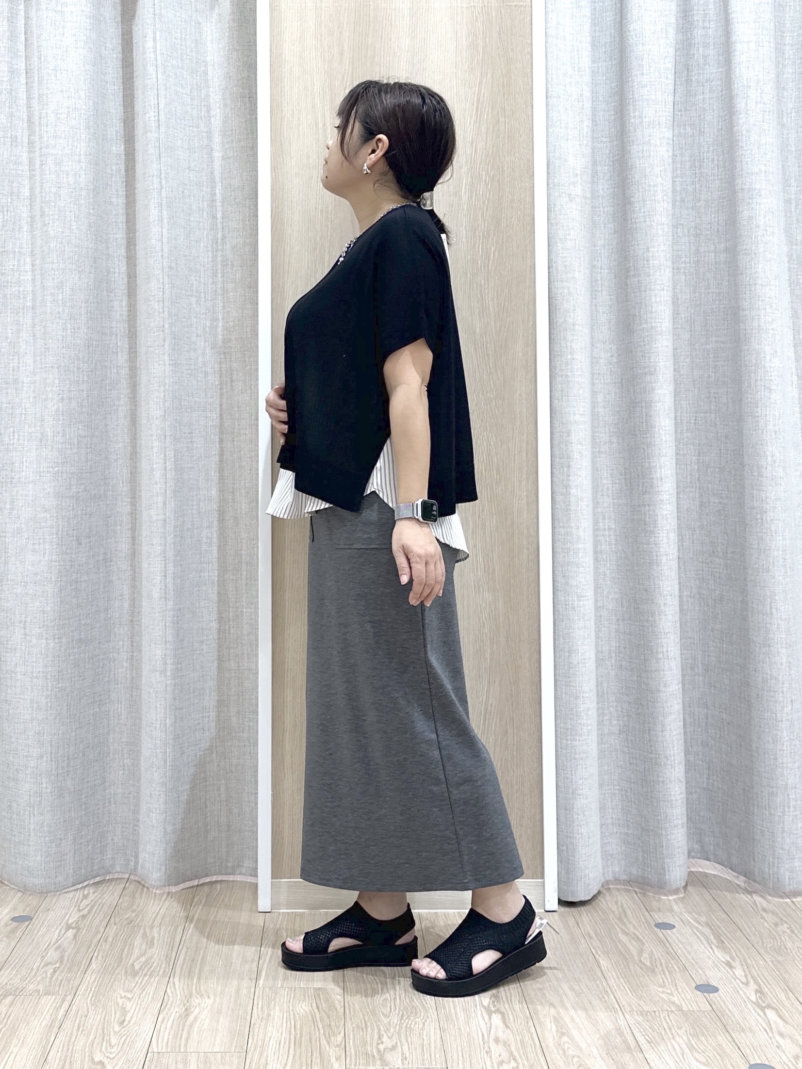naoさんの「grove｜【体系カバー◎】ニット&times;インナーシャツタンクSET」を使ったコーディネート