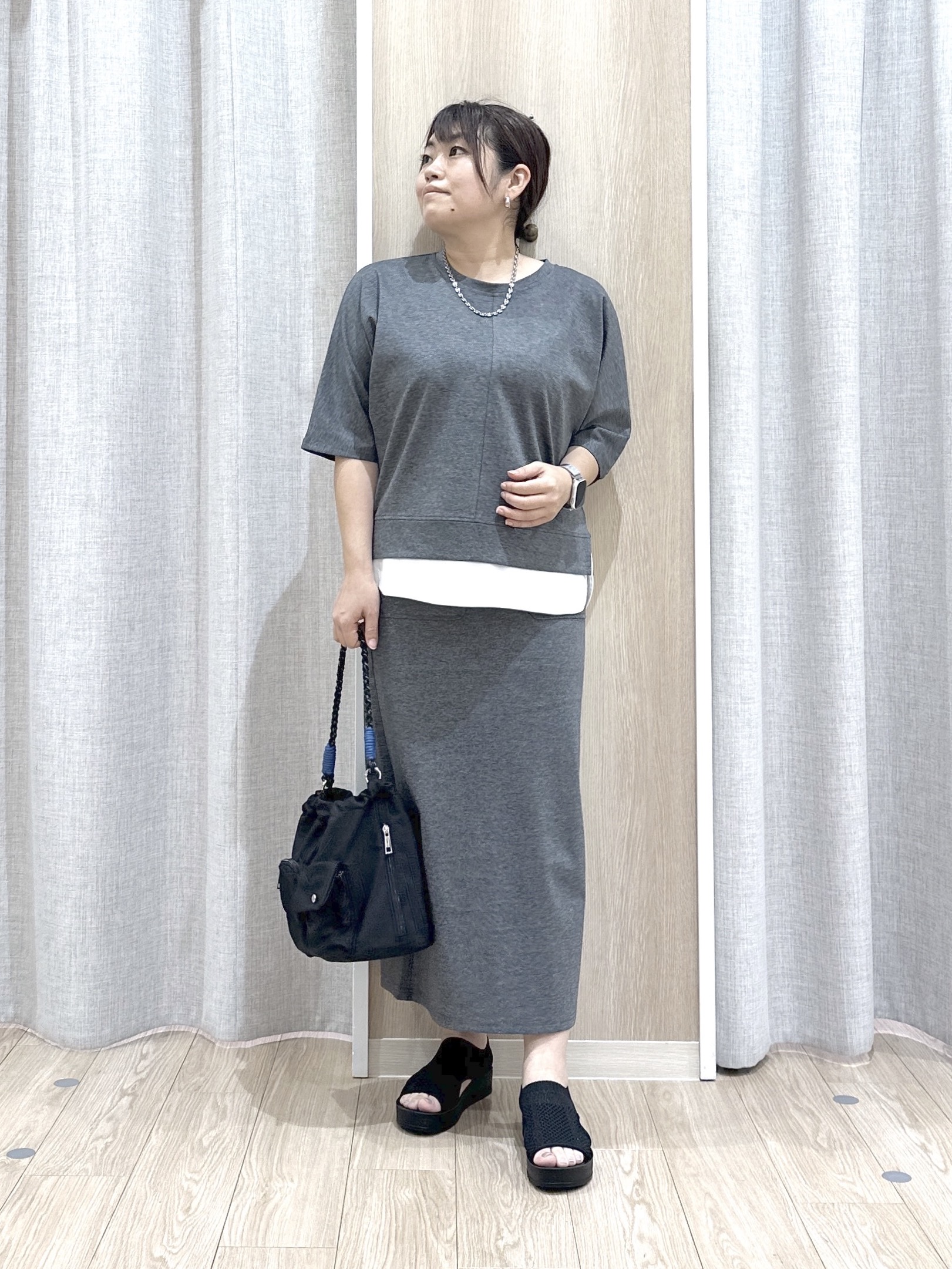 naoさんの「grove｜【体系カバー◎】ニット&times;インナーシャツタンクSET」を使ったコーディネート