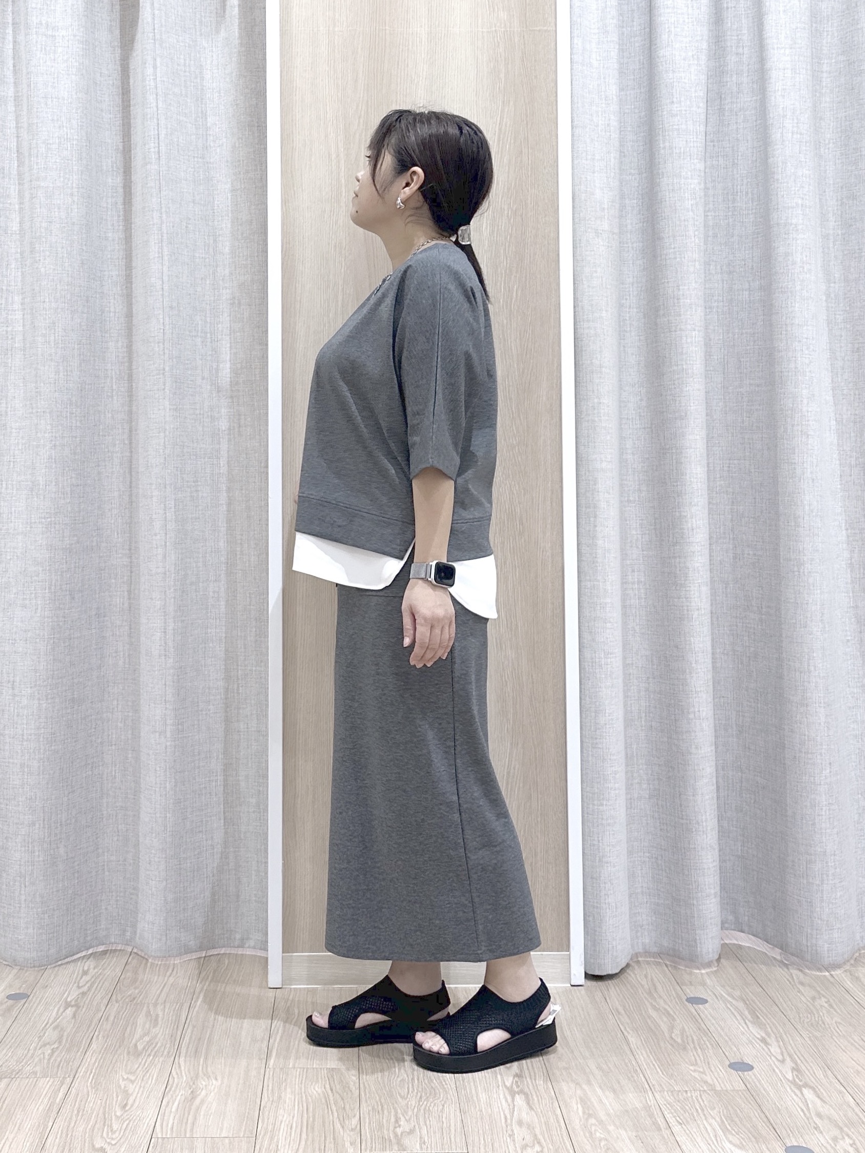 naoさんの「grove｜【体系カバー◎】ニット&times;インナーシャツタンクSET」を使ったコーディネート