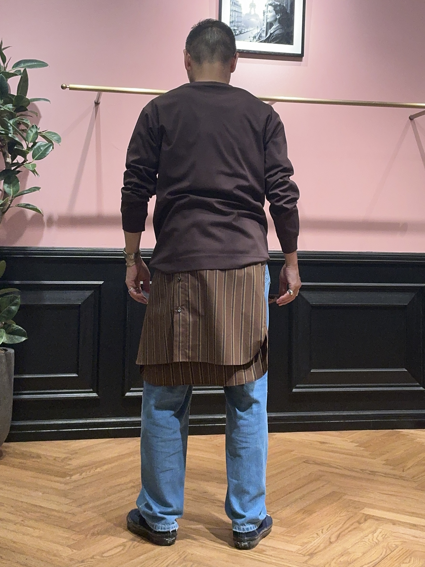 torigoeさんの「DRESSTERIOR｜バンドカラー ストライプシャツ」を使ったコーディネート