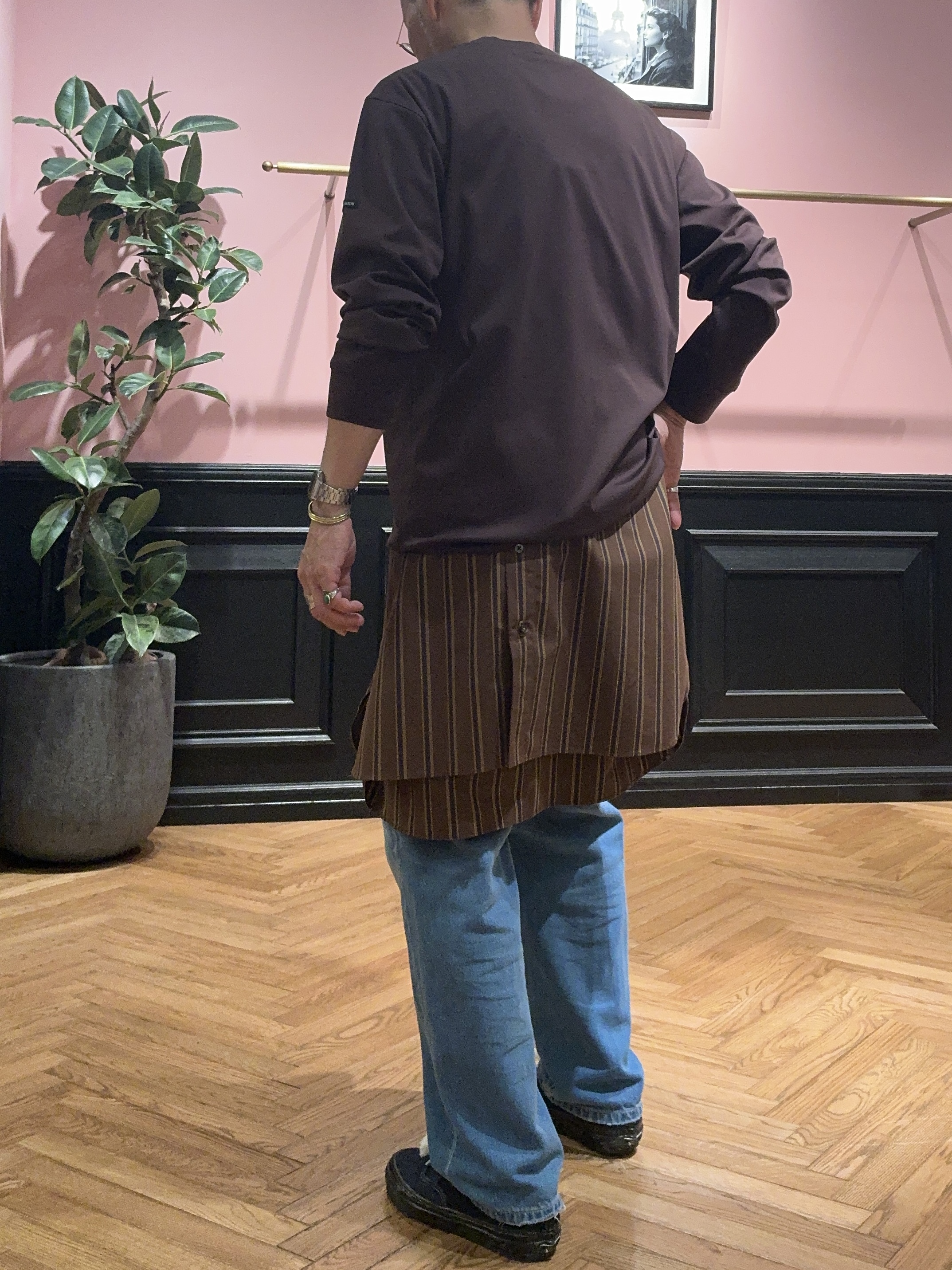 torigoeさんの「DRESSTERIOR｜バンドカラー ストライプシャツ」を使ったコーディネート