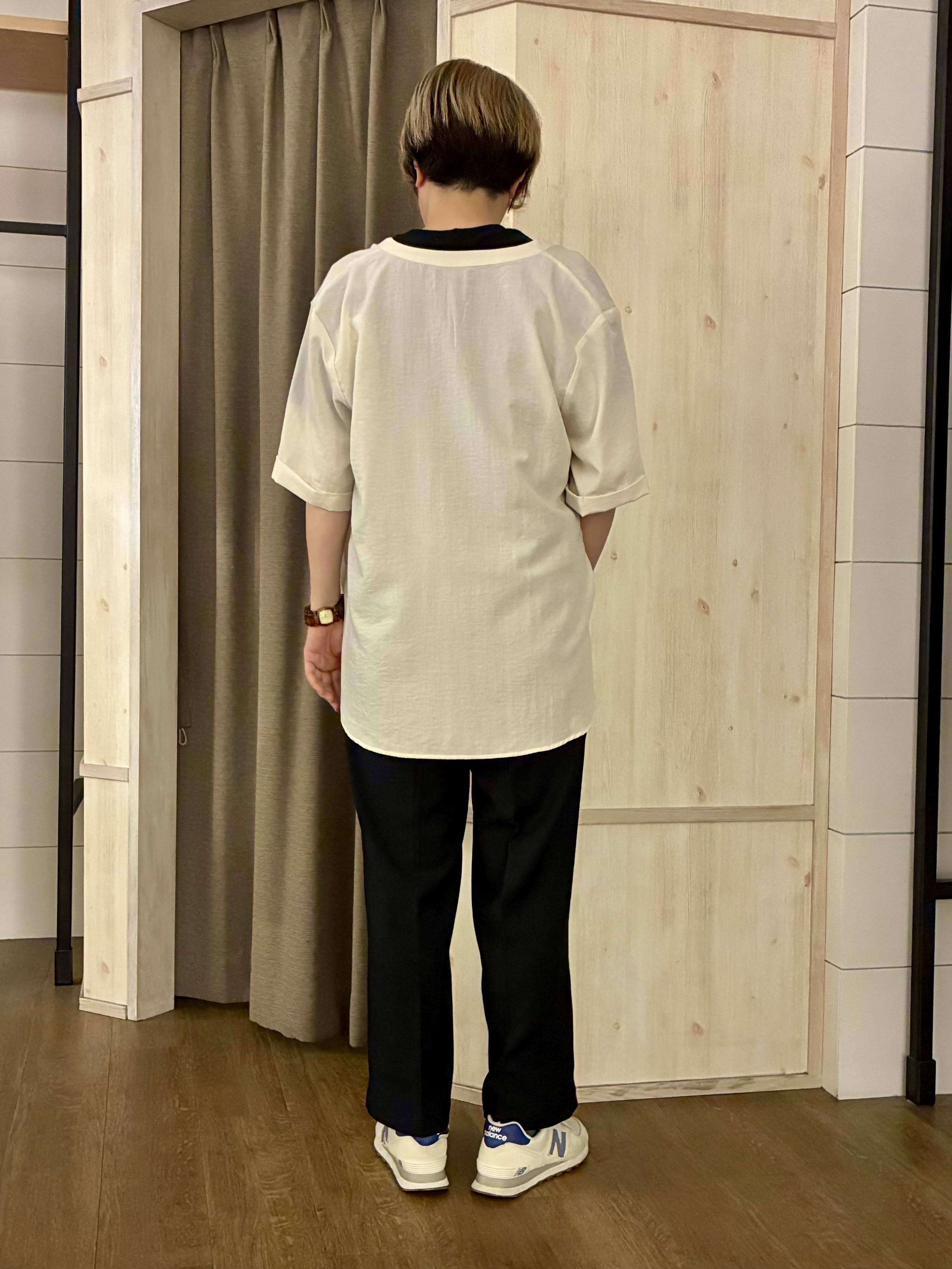 aiさんの「THE SHOP TK｜【M-XL/さりげなく二の腕カバー】5分袖Wポケットシャツ」を使ったコーディネート