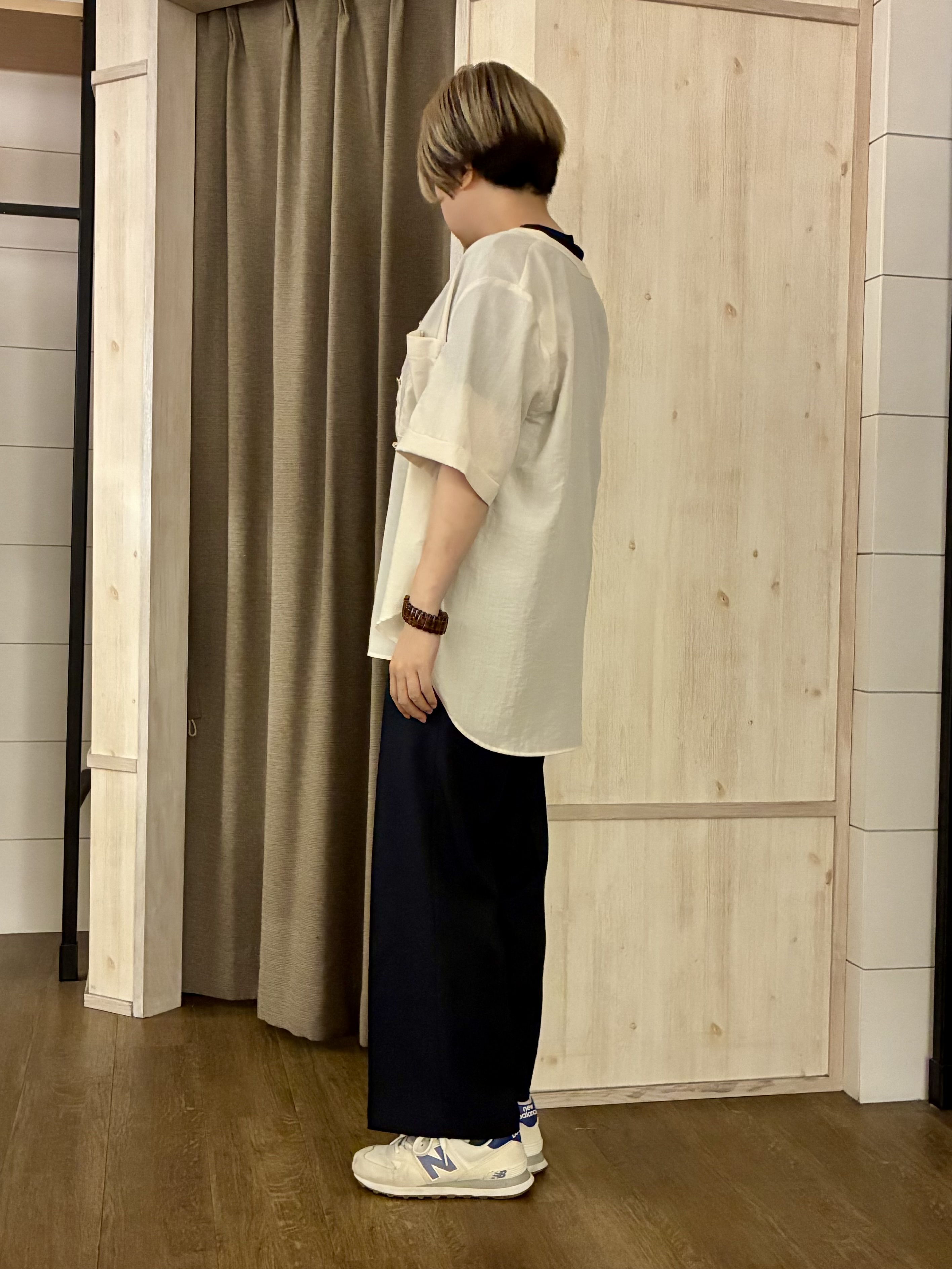 aiさんの「THE SHOP TK｜【M-XL/さりげなく二の腕カバー】5分袖Wポケットシャツ」を使ったコーディネート