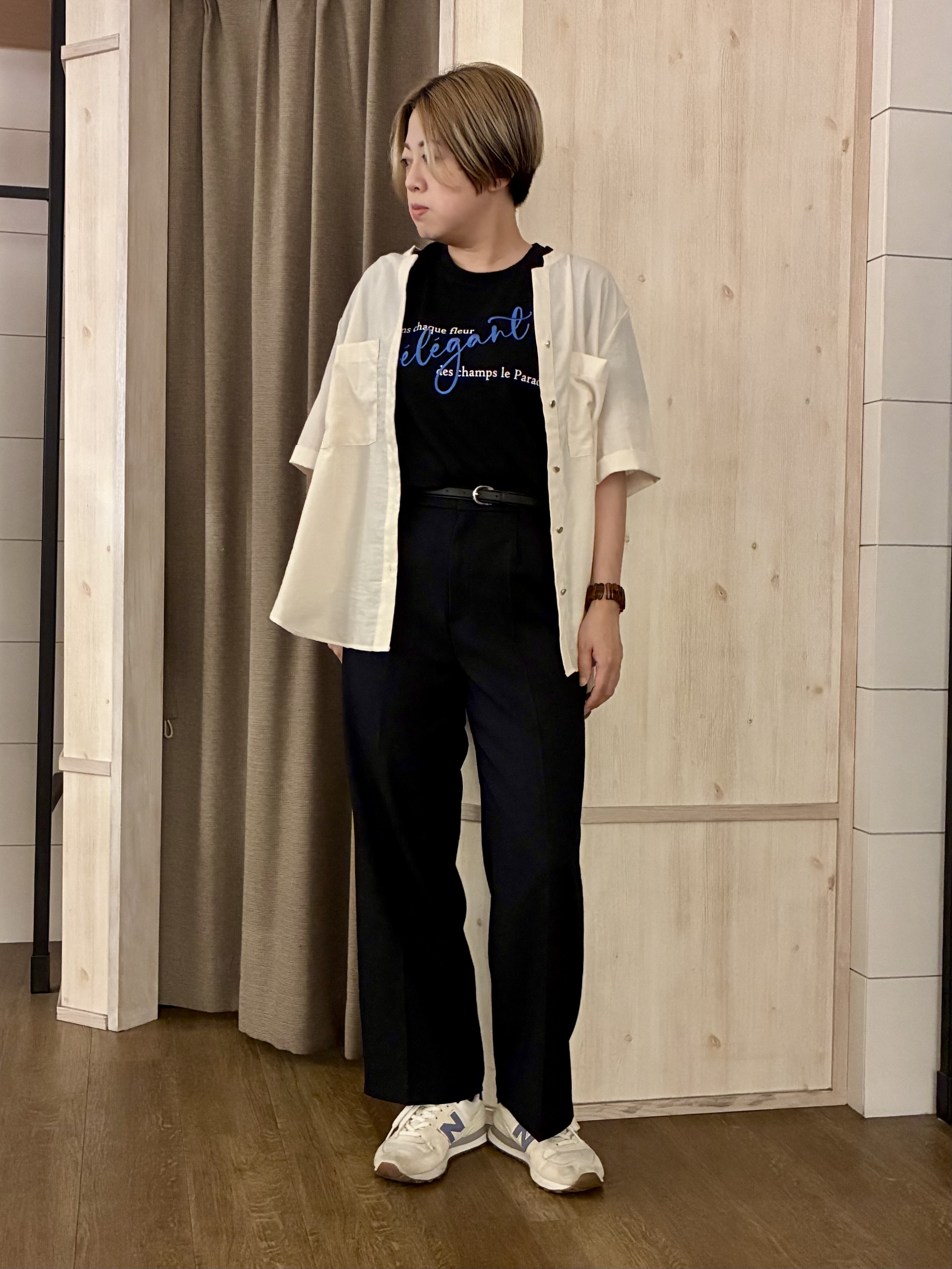aiさんの「THE SHOP TK｜【M-XL/さりげなく二の腕カバー】5分袖Wポケットシャツ」を使ったコーディネート