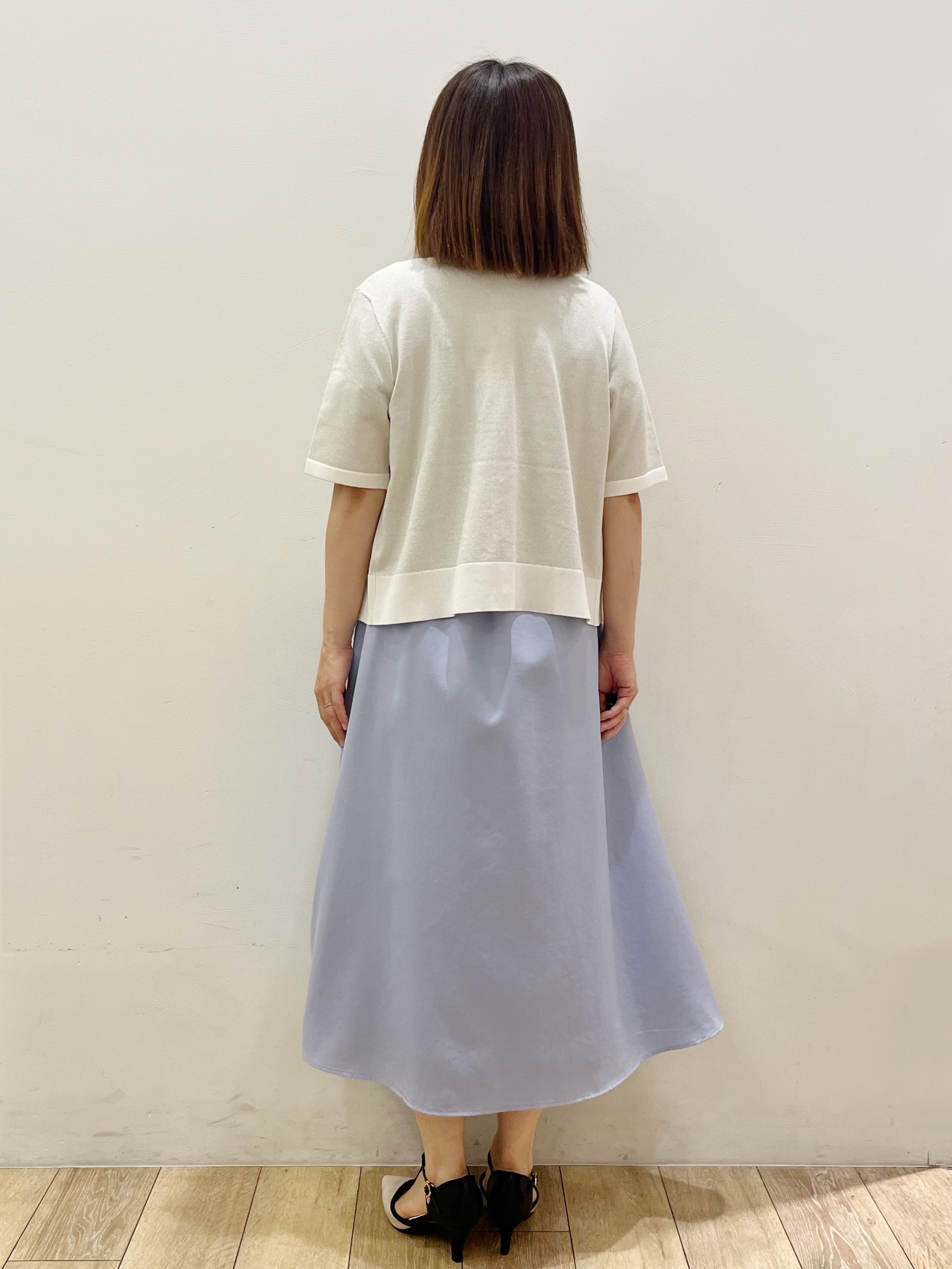 kcさんの「OPAQUE.CLIP｜ラメアソートバイカラー半袖カーディガン【洗濯機OK】」を使ったコーディネート