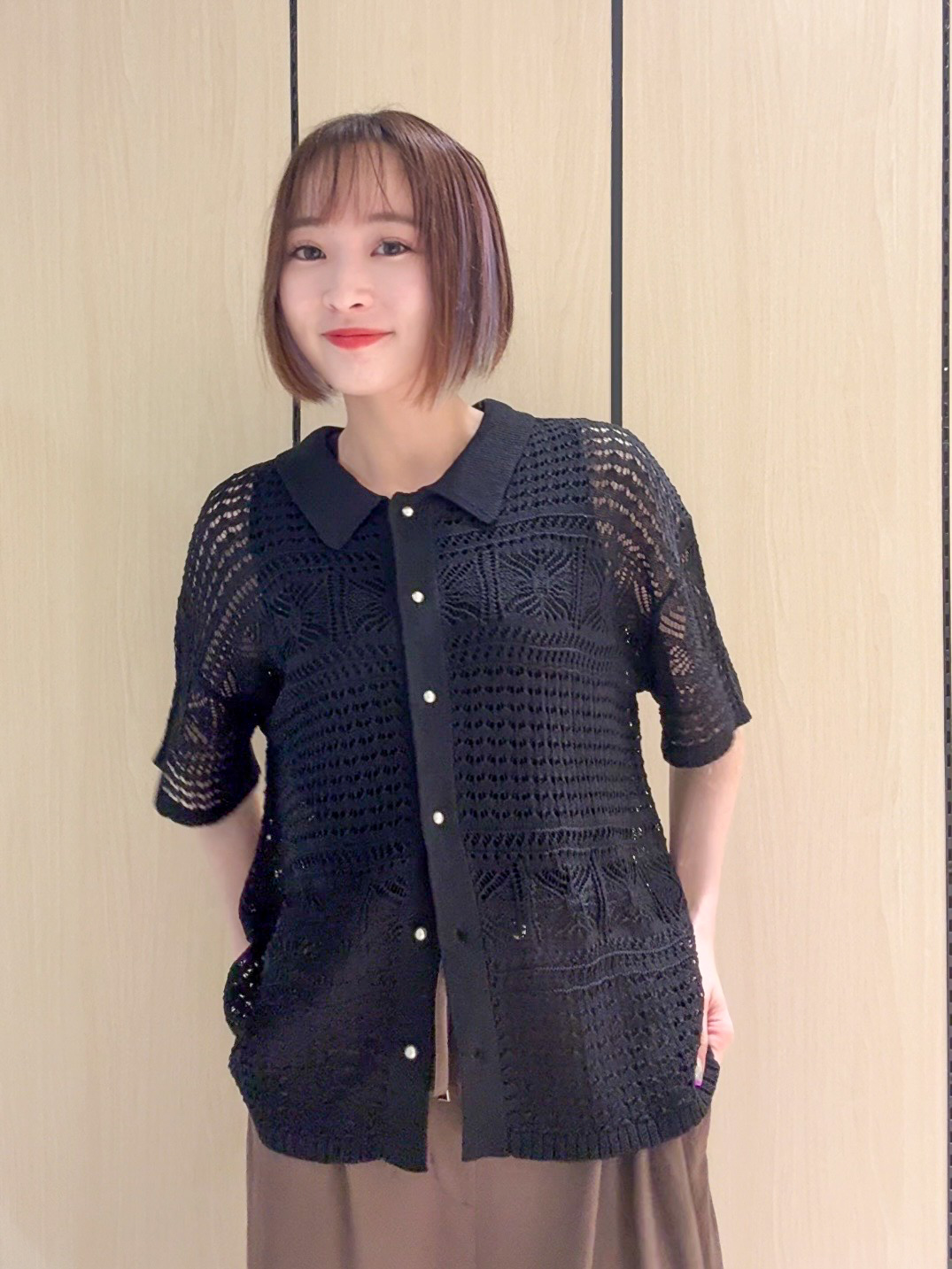 𝐜𝐡𝐢𝐤𝐚さんの「SHOO･LA･RUE｜レースニットカーディガン」を使ったコーディネート