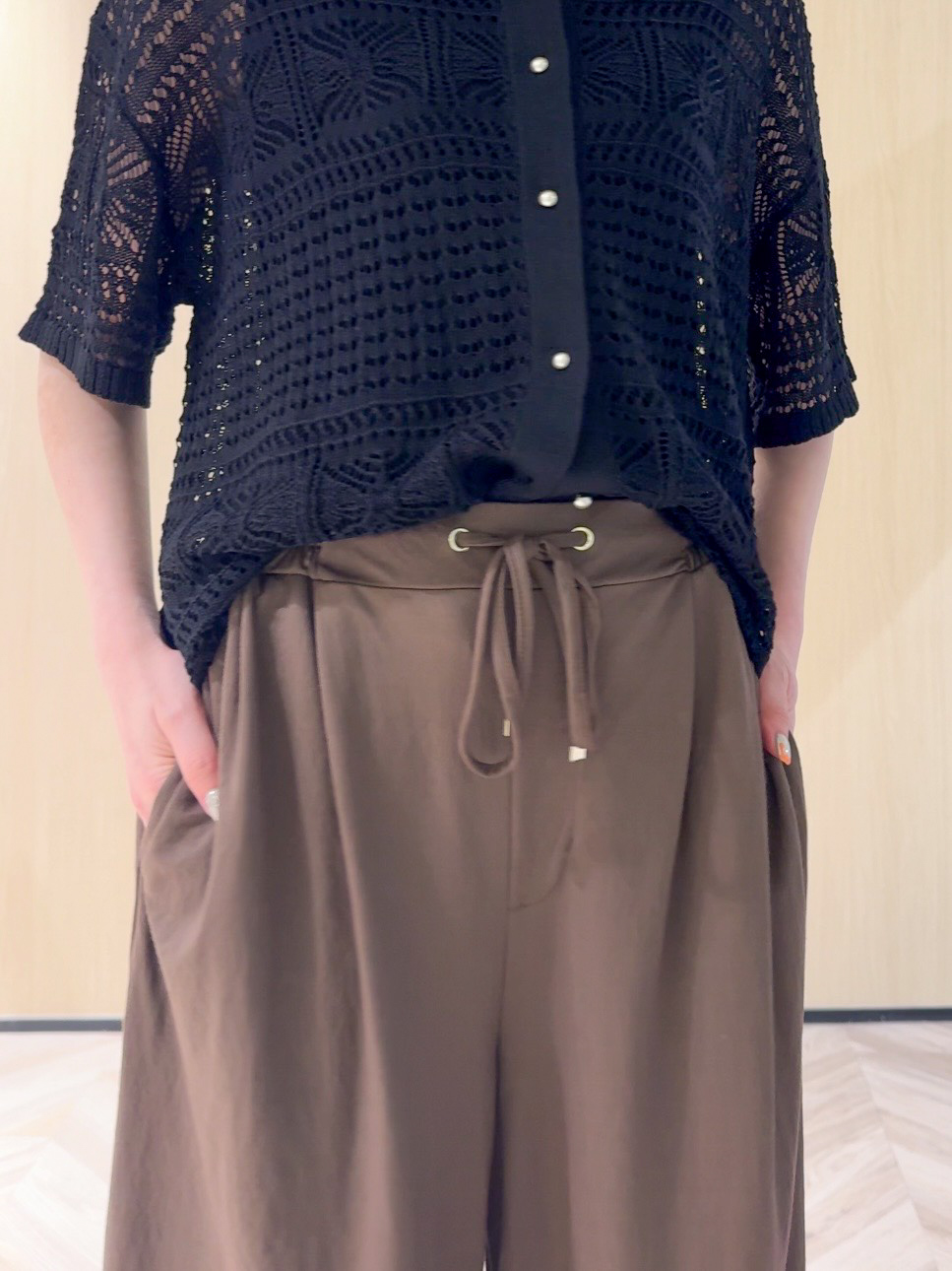 𝐜𝐡𝐢𝐤𝐚さんの「SHOO･LA･RUE｜レースニットカーディガン」を使ったコーディネート
