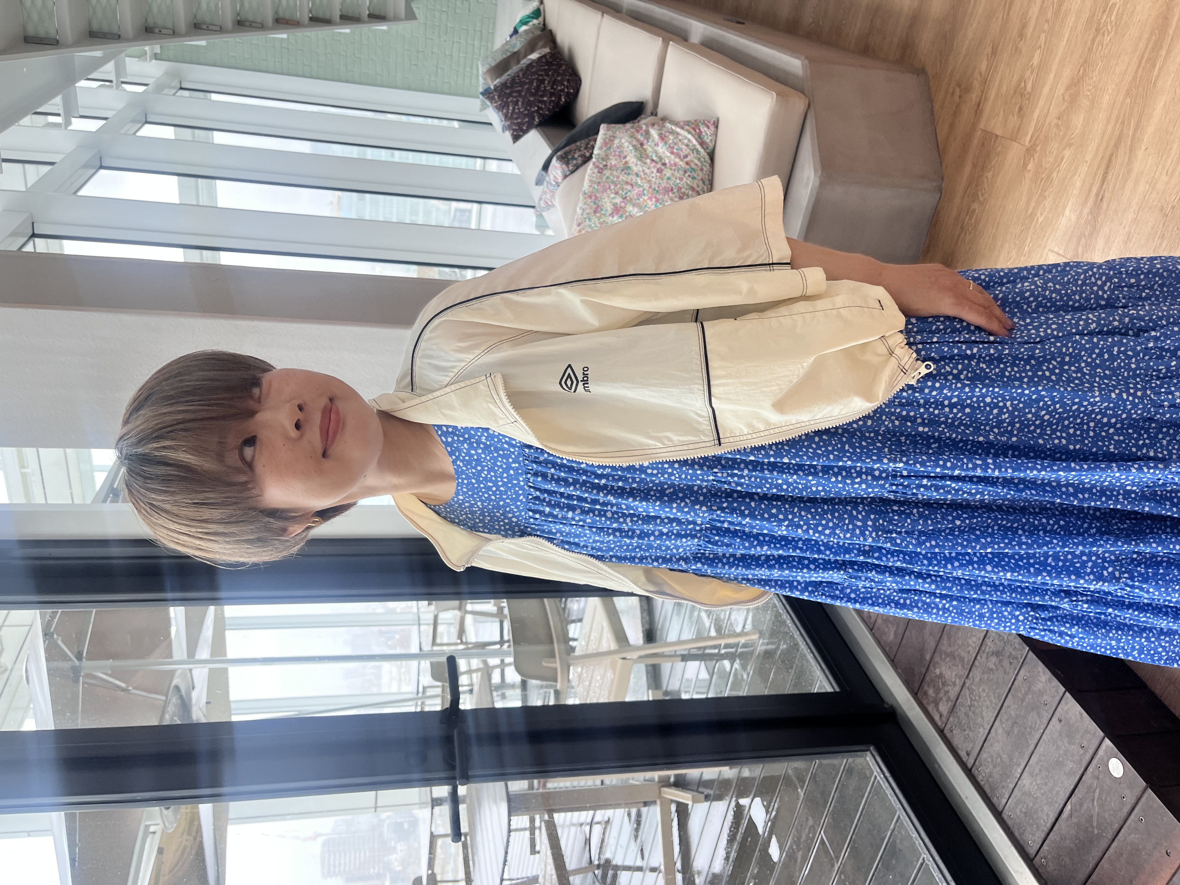 Mariko.Sさんの「OPAQUE.CLIP｜◆【umbro／アンブロ】シアーナイロン5分袖ZIPアップブルゾン」を使ったコーディネート