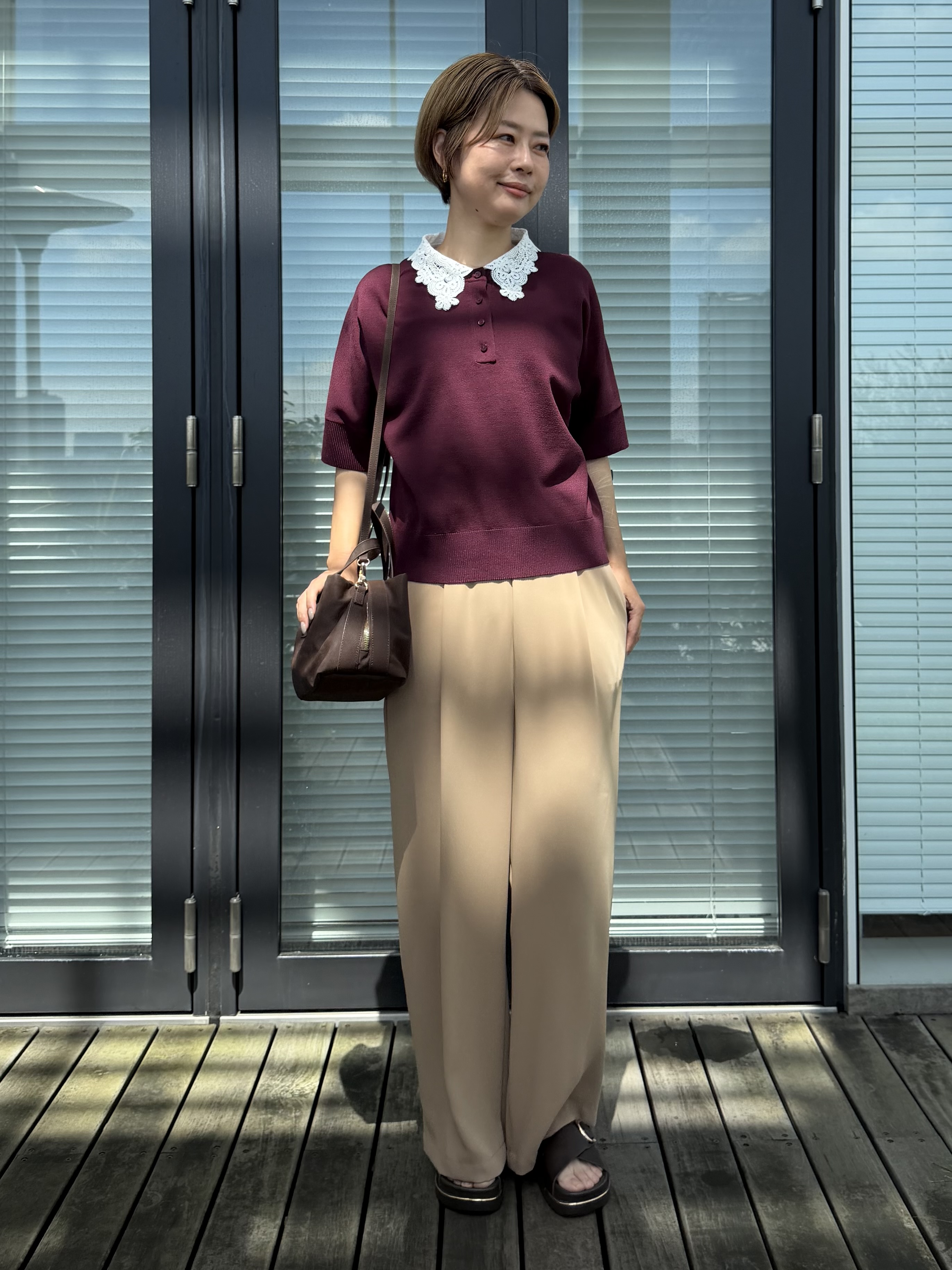 Mariko.Sさんの「OPAQUE.CLIP｜とろみイージーワイドパンツ【防シワ／洗濯機OK】」を使ったコーディネート