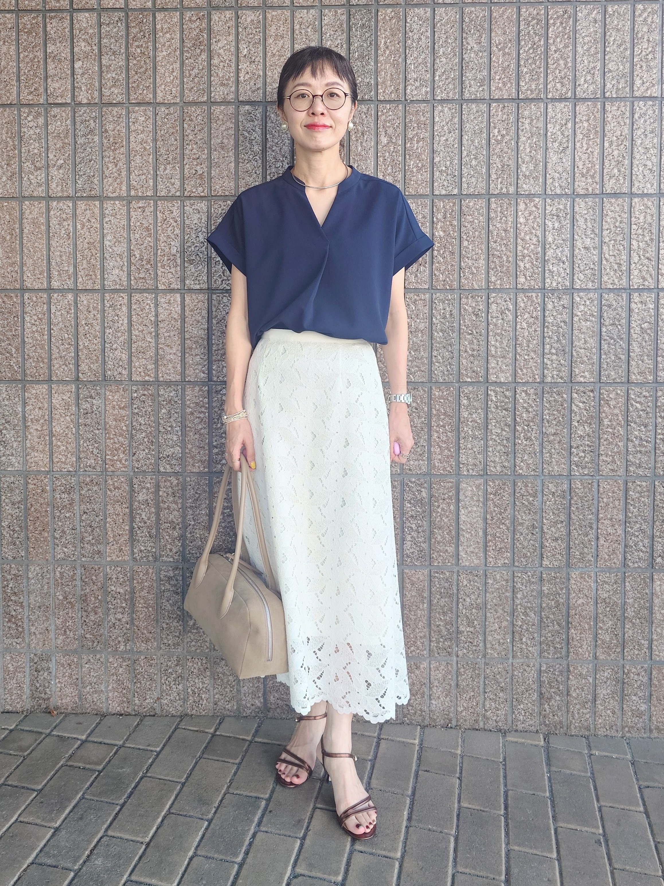 MUTSUKOさんの「UNTITLED｜【セットアップ可/通気性/UVカット】エアリークールブラウス」を使ったコーディネート