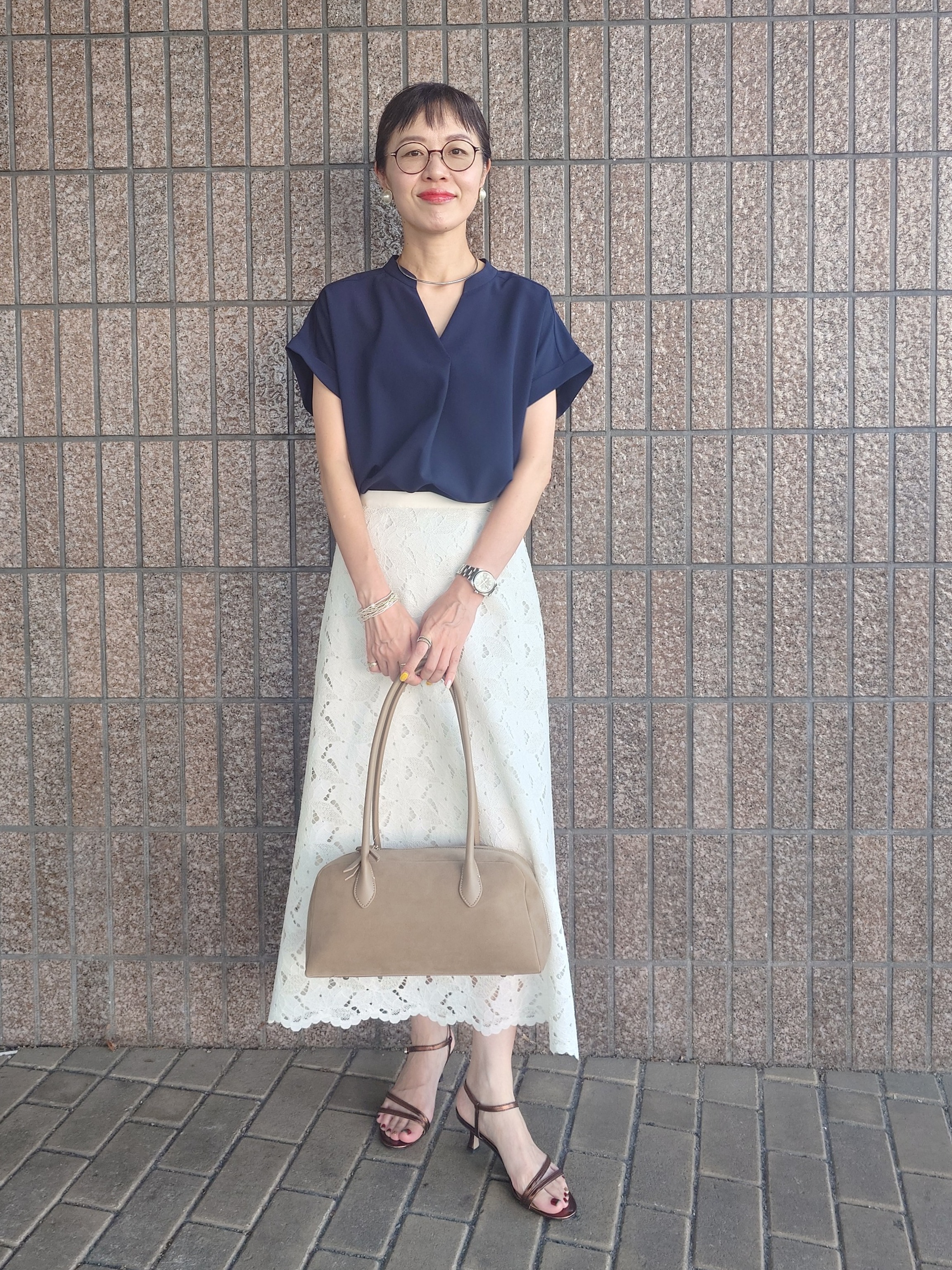 MUTSUKOさんの「UNTITLED｜【セットアップ可/通気性/UVカット】エアリークールブラウス」を使ったコーディネート