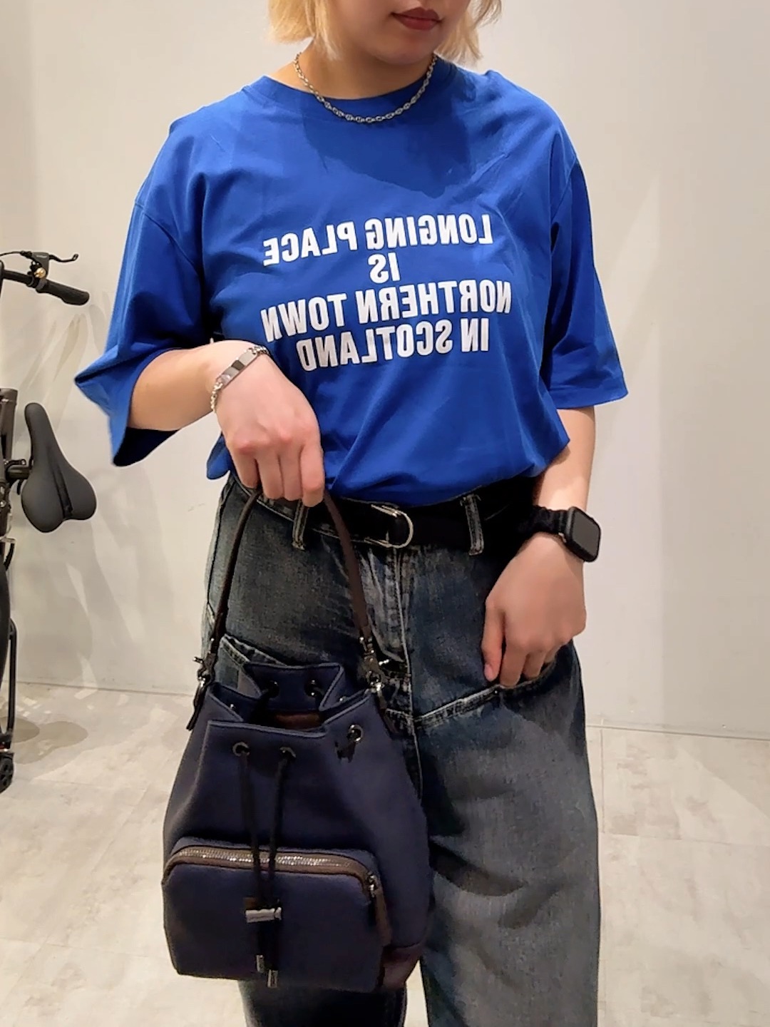 ユウナさんの「TAKEO KIKUCHI｜【BOWLER HAT LABEL】アイスクリアコットン バッククロスピストル 半袖Tシャツ」を使ったコーディネート
