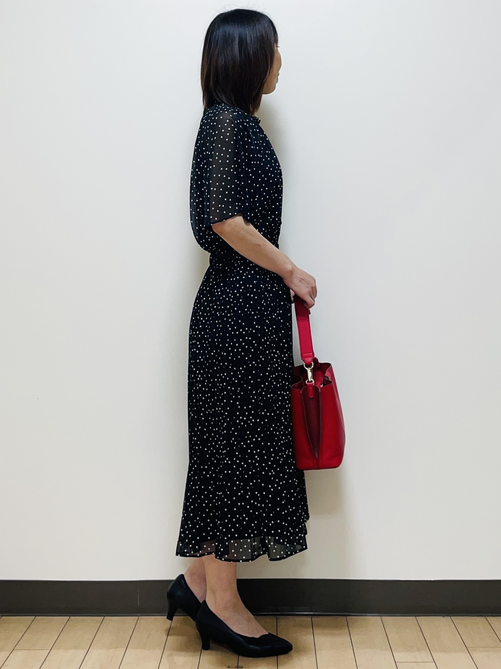 Riiさんの「Reflect｜【セットアップ／手洗い可】ドット柄シアーブラウス」を使ったコーディネート