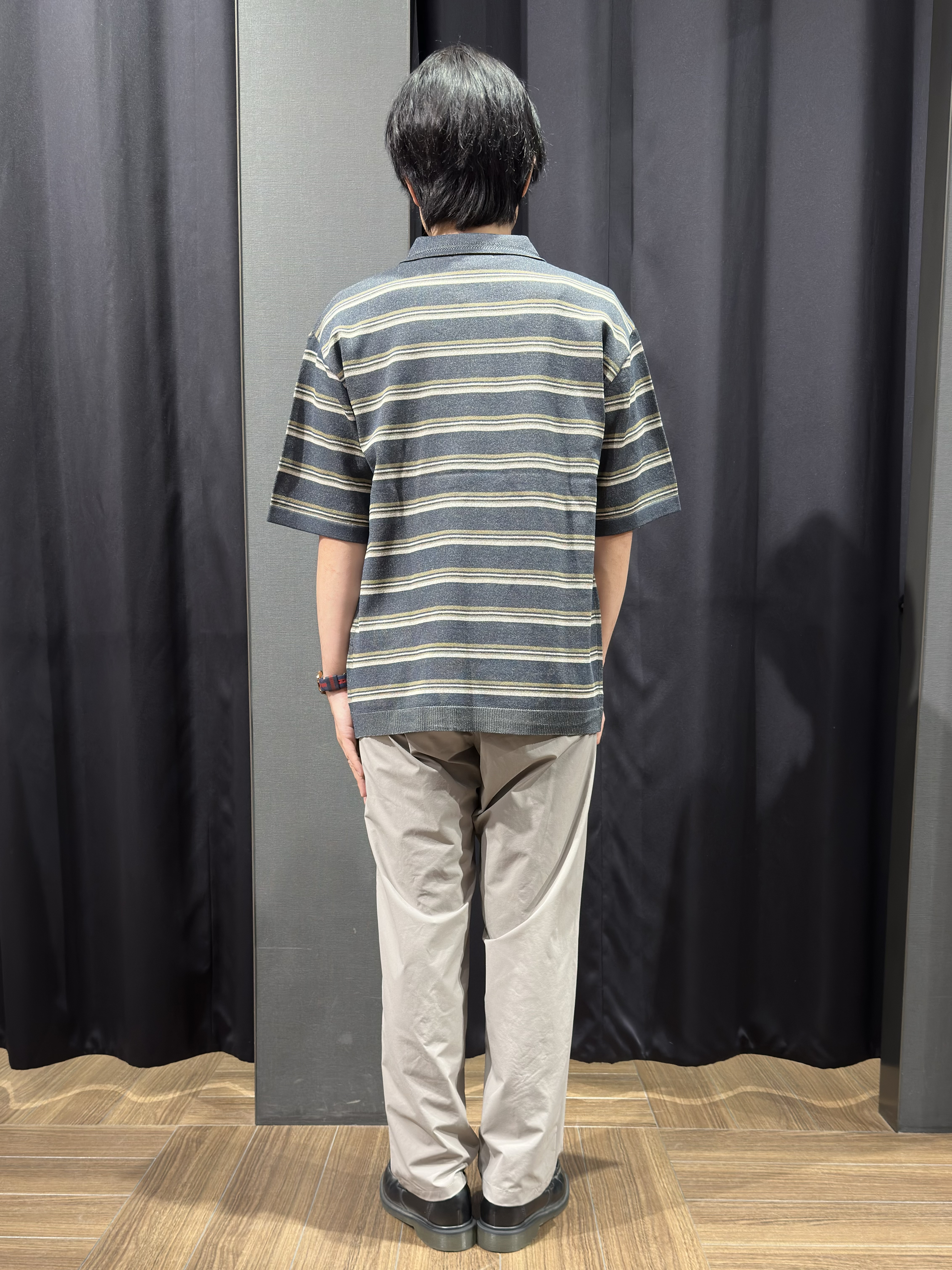 tomoyaさんの「THE SHOP TK｜【抗菌防臭／UVカット／洗濯機OK】和紙混 半袖ニットシャツ」を使ったコーディネート