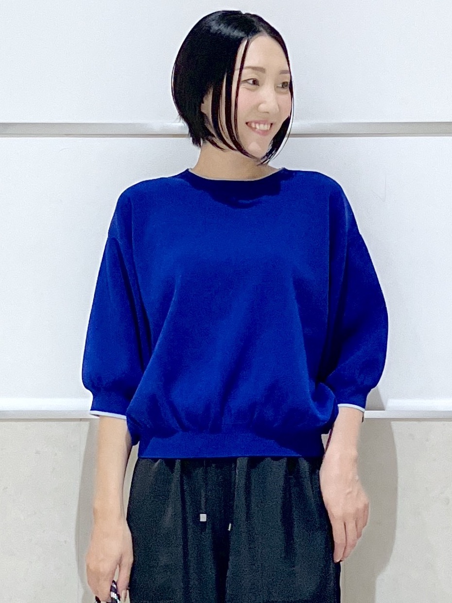 eriko さんの「Dessin｜【UVカット/マシンウォッシャブル】6分袖配色ニット」を使ったコーディネート