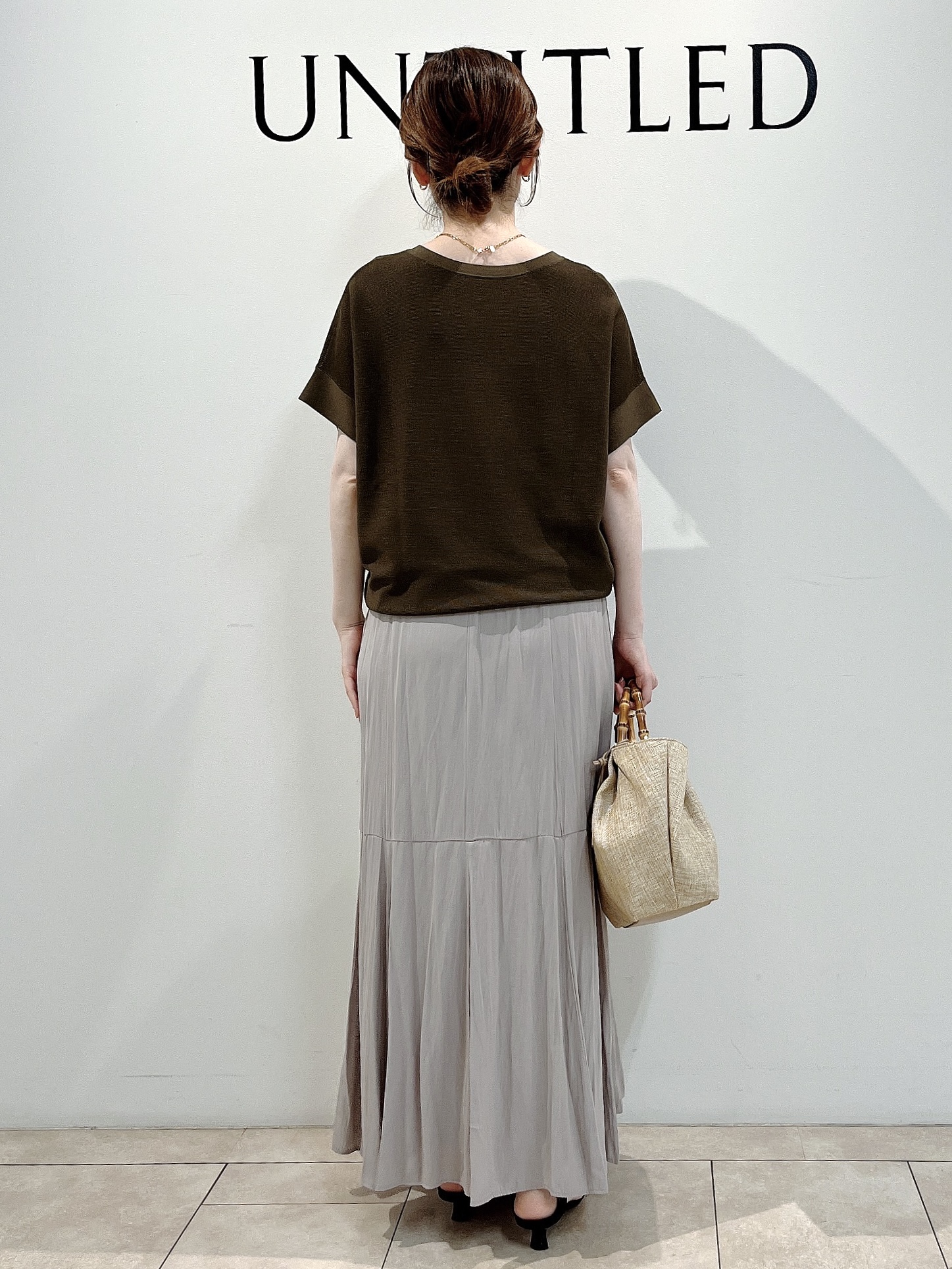 hayaさんの「UNTITLED｜【11色展開/体型カバー】前後2WAYフレンチスリーブニット」を使ったコーディネート
