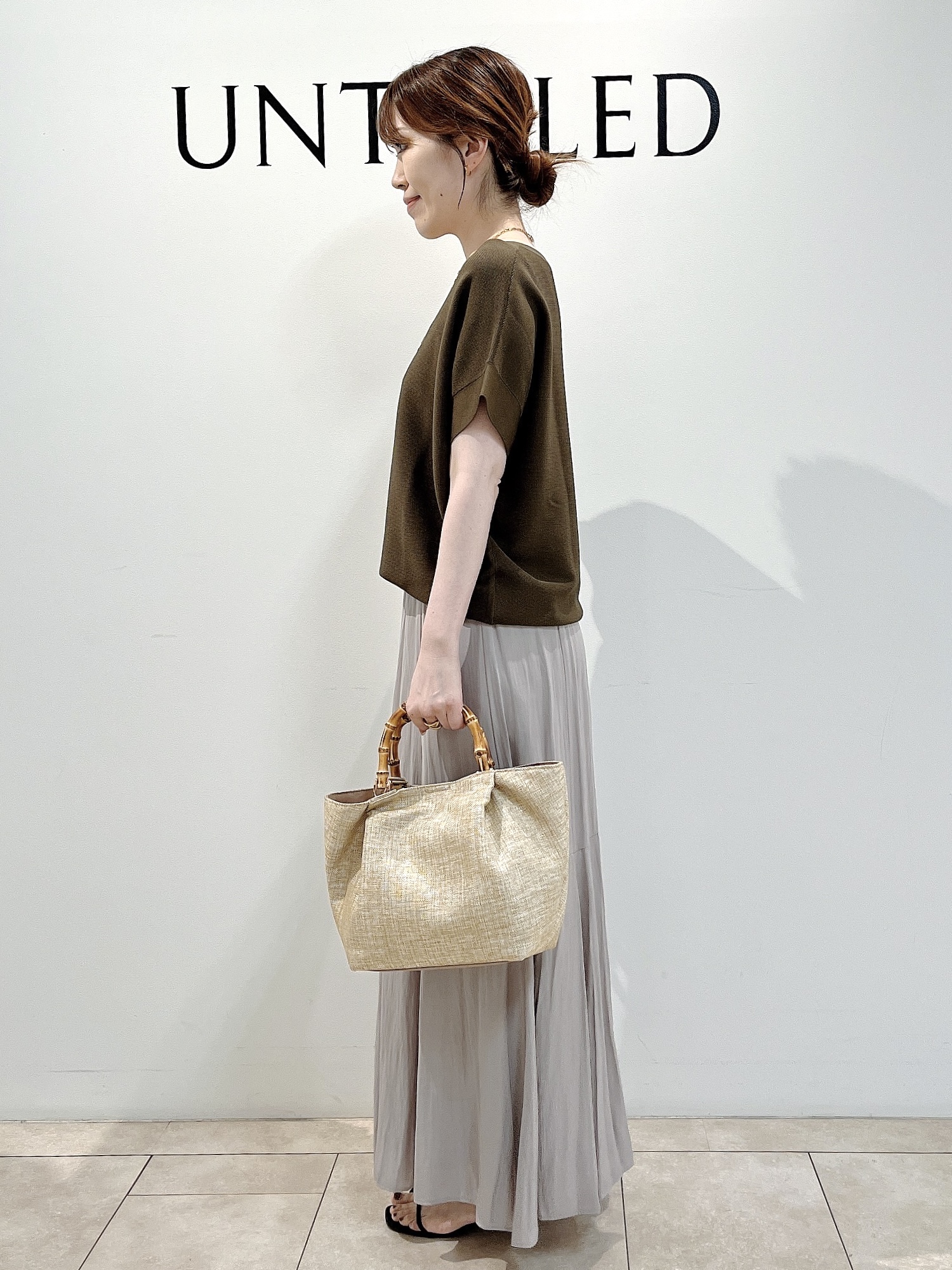 hayaさんの「UNTITLED｜【11色展開/体型カバー】前後2WAYフレンチスリーブニット」を使ったコーディネート