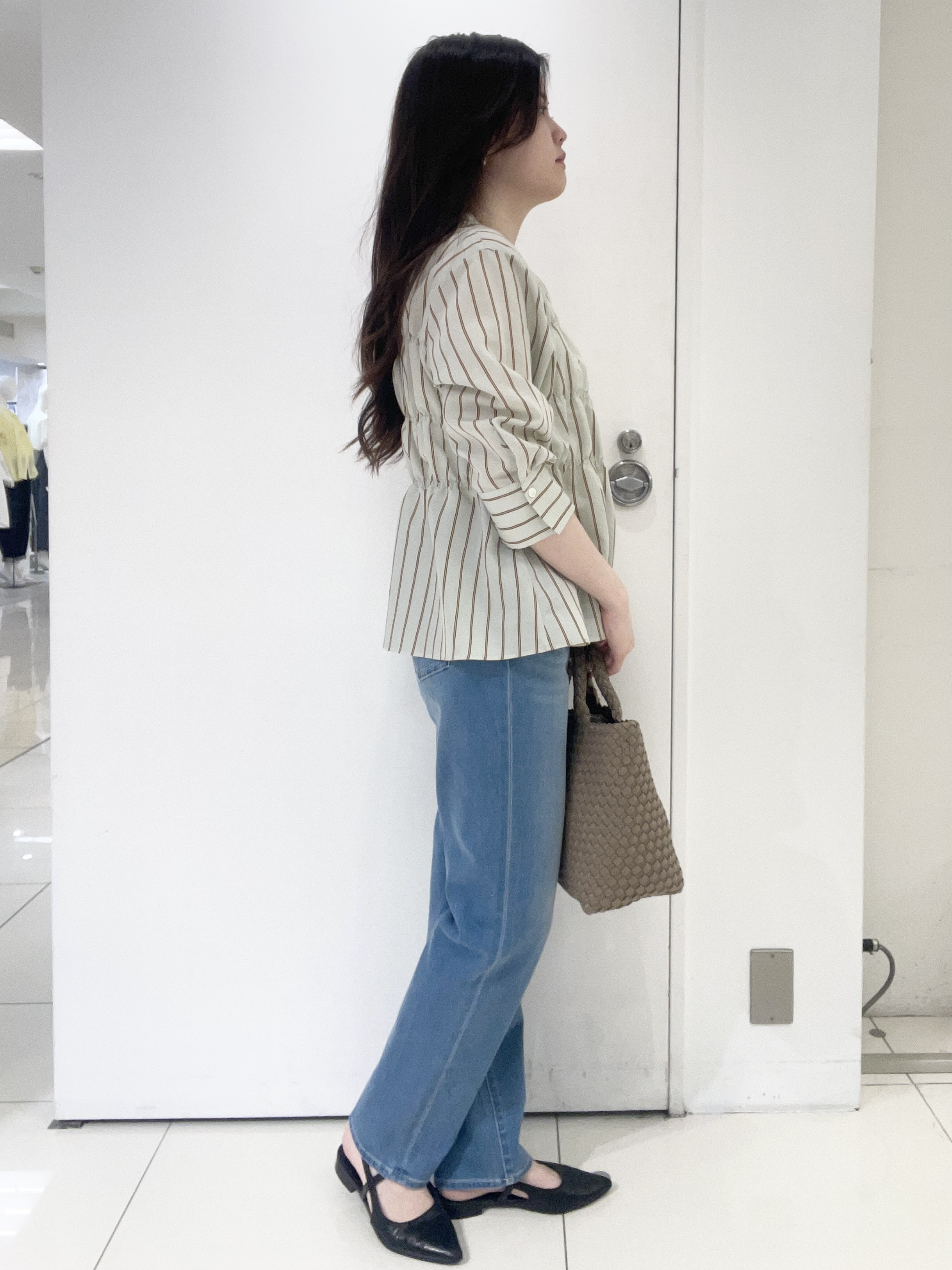 moeさんの「UNTITLED｜ストライプシャーリングブラウス」を使ったコーディネート