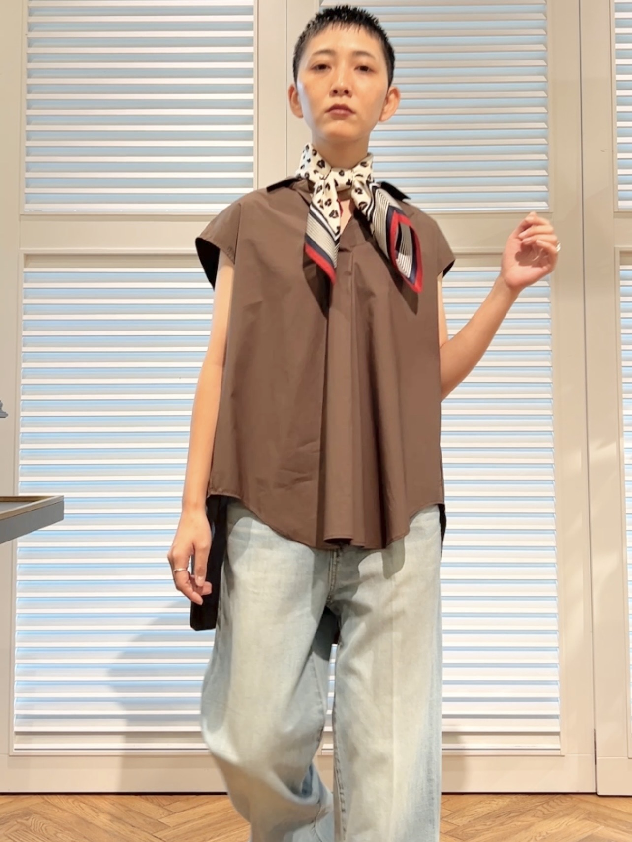 OCHIAIさんの「DRESSTERIOR｜フレンチスリーブ スキッパーブラウス」を使ったコーディネート