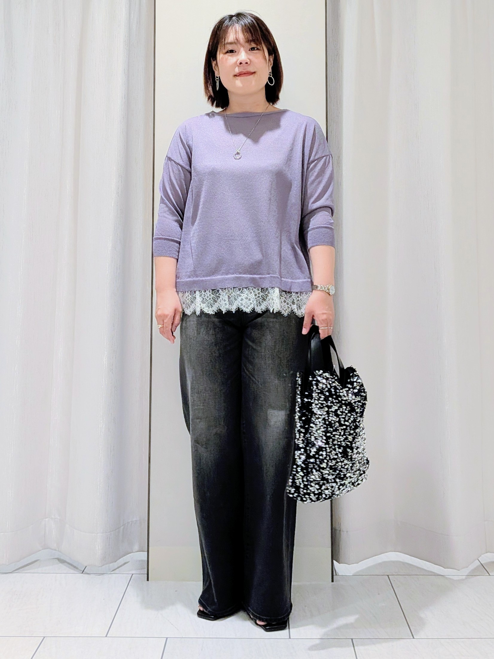 Onumaさんの「UNTITLED｜シアーチェックシャツブラウス」を使ったコーディネート