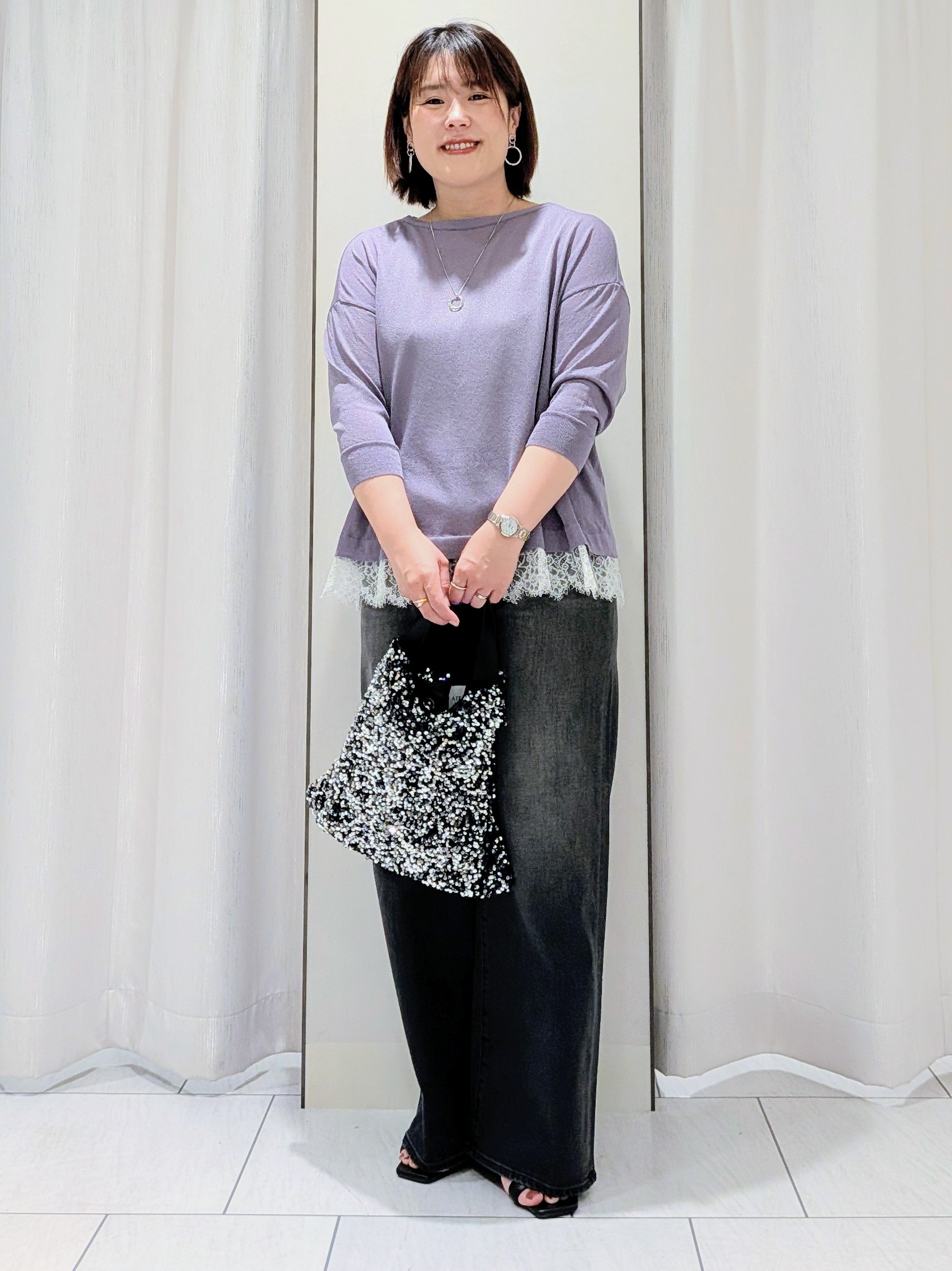 Onumaさんの「UNTITLED｜シアーチェックシャツブラウス」を使ったコーディネート