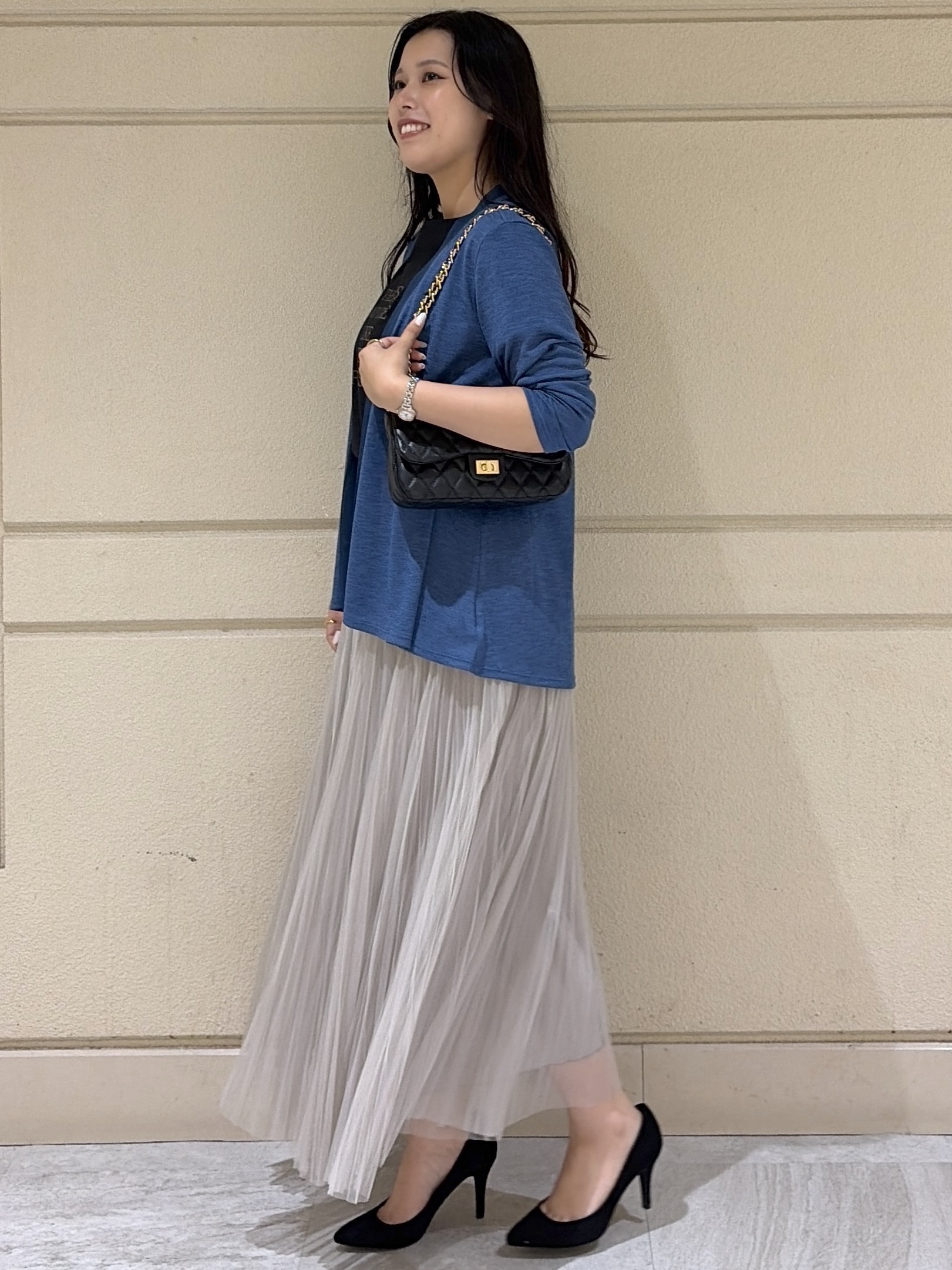 Momokaさんの「COUP DE CHANCE｜【洗える】着流しカーディガン」を使ったコーディネート