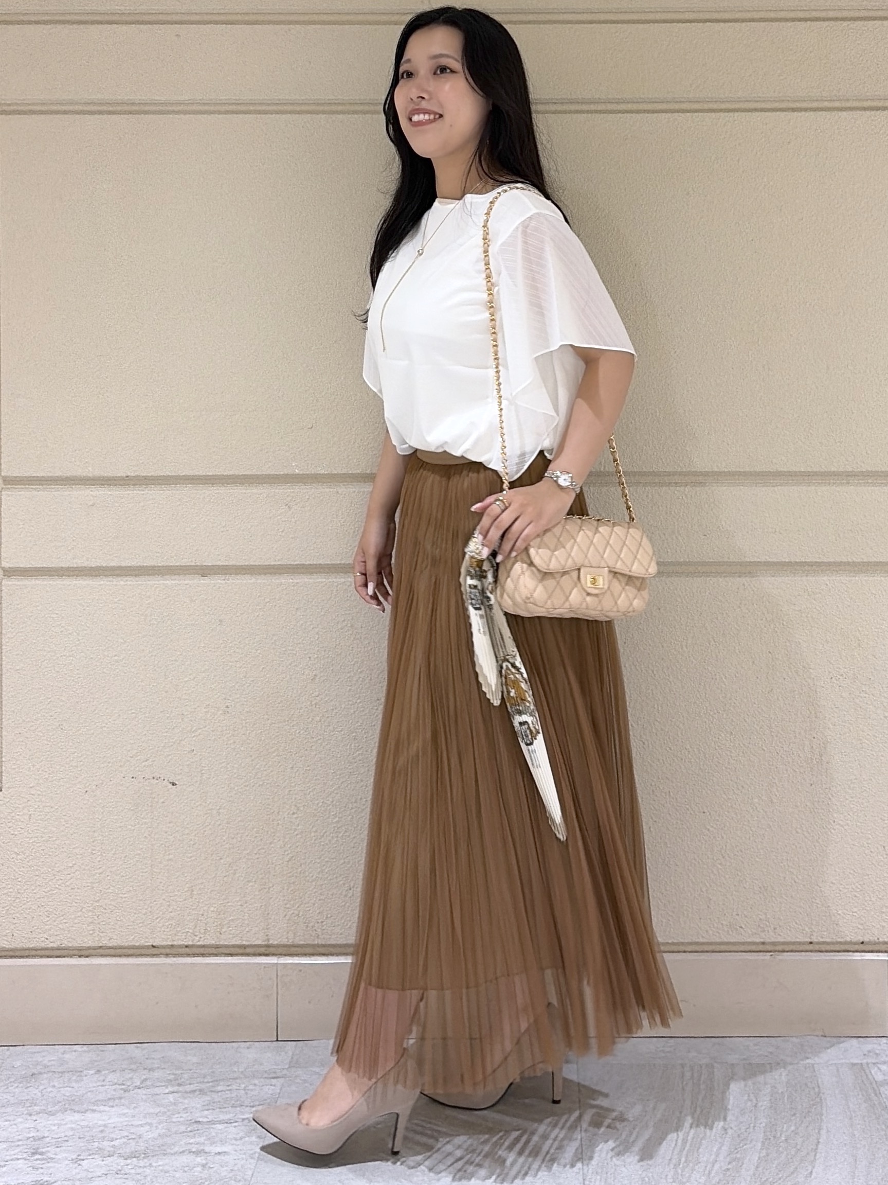 Momokaさんの「COUP DE CHANCE｜【手洗い可／日本製】フレンチシアーカットソー」を使ったコーディネート