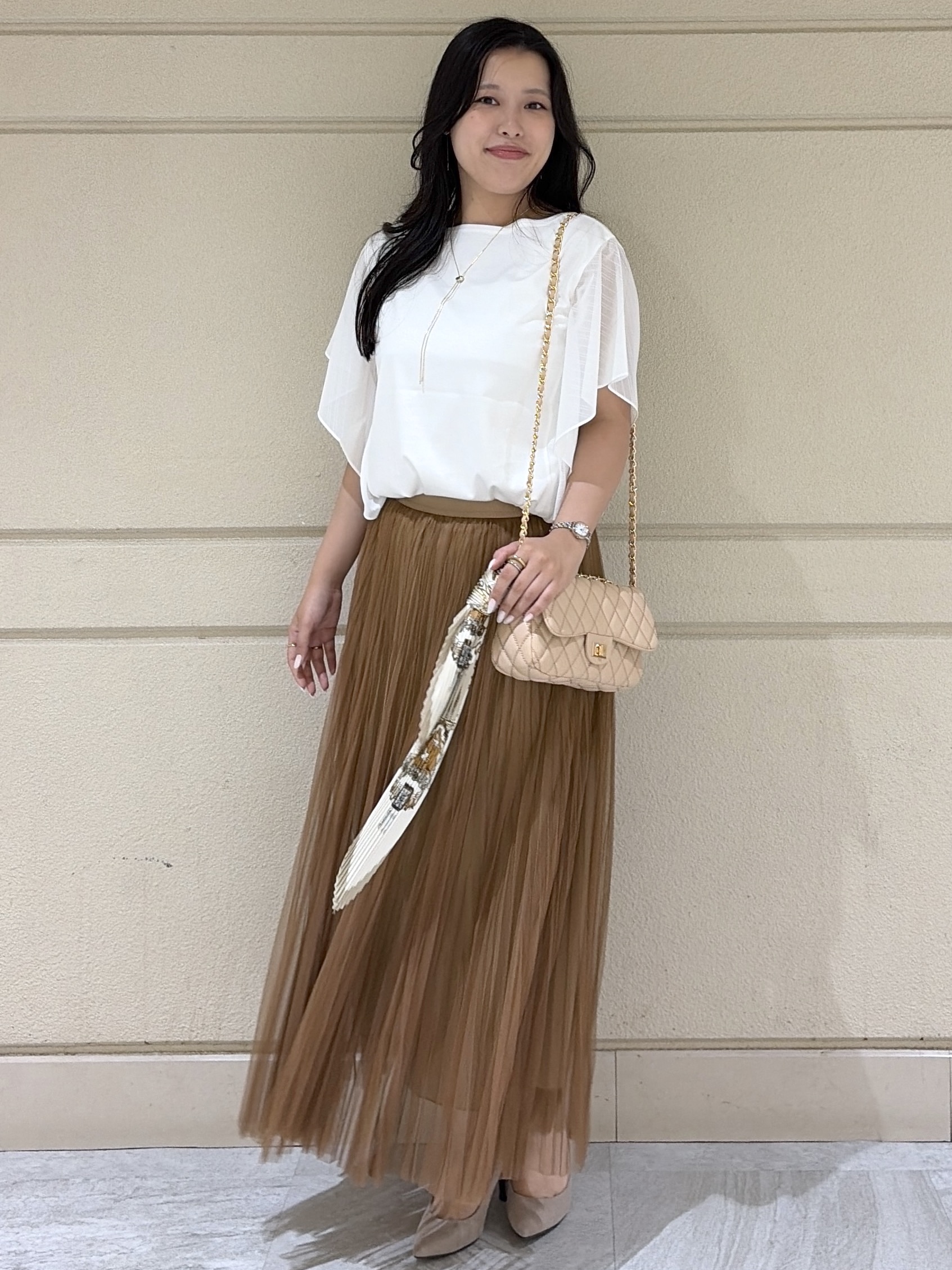 Momokaさんの「COUP DE CHANCE｜【手洗い可／日本製】フレンチシアーカットソー」を使ったコーディネート