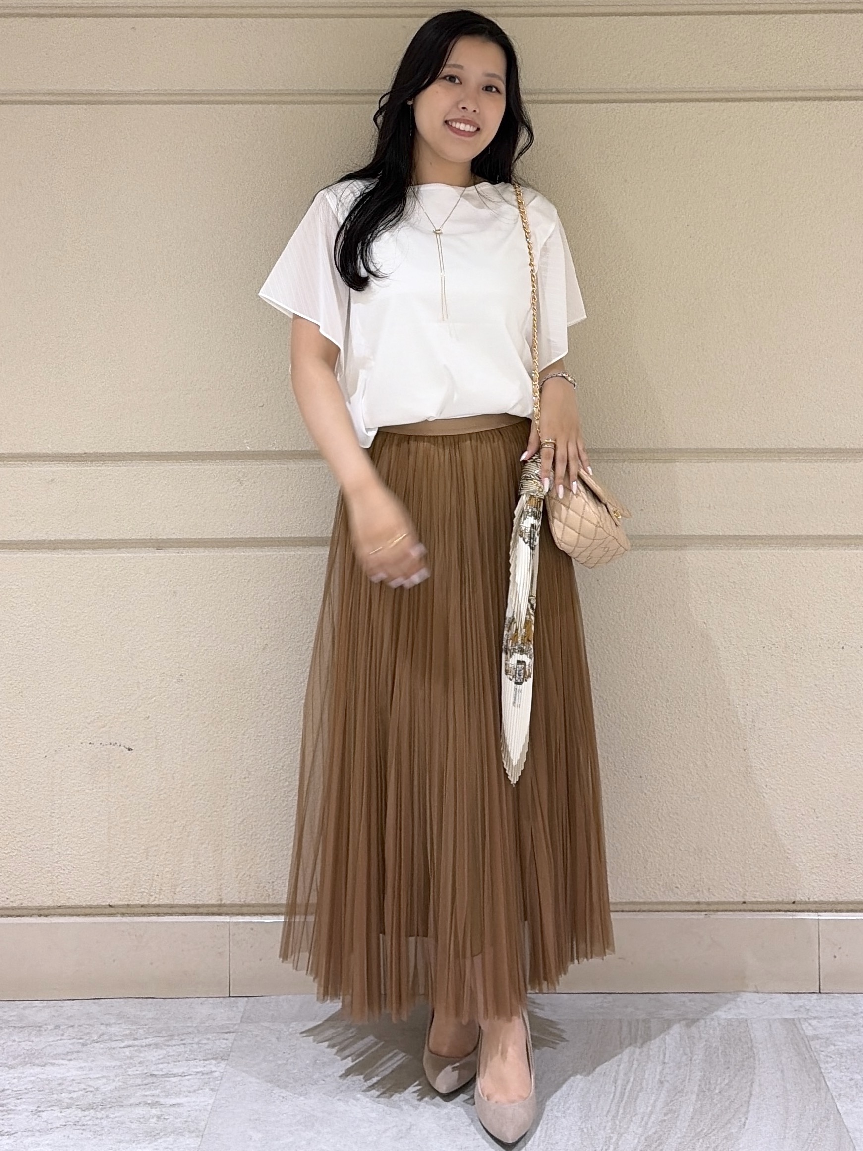 Momokaさんの「COUP DE CHANCE｜【手洗い可／日本製】フレンチシアーカットソー」を使ったコーディネート