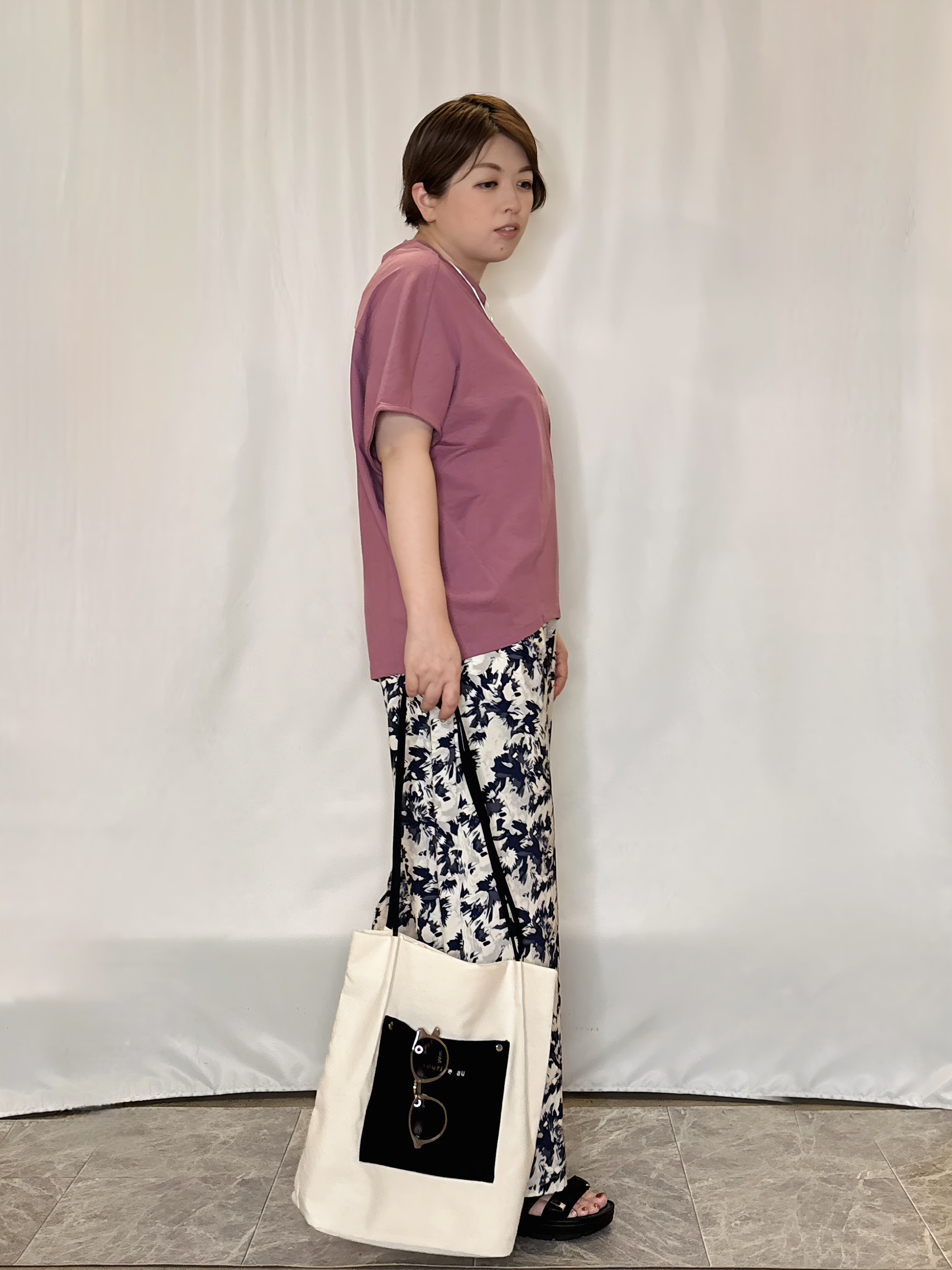 たみさんの「SHOO･LA･RUE｜【ひんやり/体型カバー】インせず着られる 上品見えのドルマントップス」を使ったコーディネート