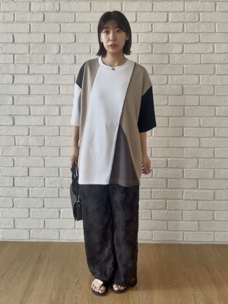 abeさんの「tk.TAKEO KIKUCHI｜ダイヤゴナル半袖カットソー」を使ったコーディネート