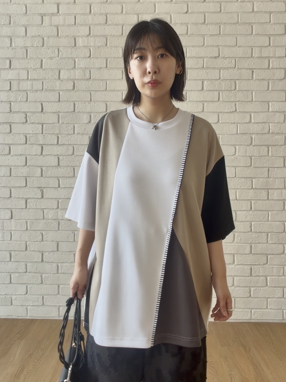 abeさんの「tk.TAKEO KIKUCHI｜ダイヤゴナル半袖カットソー」を使ったコーディネート