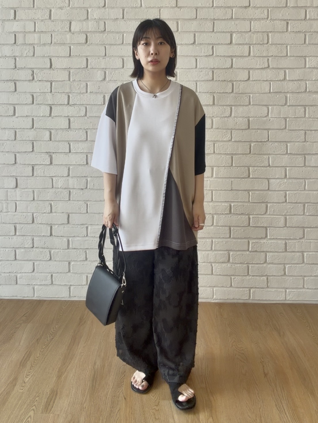 abeさんの「tk.TAKEO KIKUCHI｜ダイヤゴナル半袖カットソー」を使ったコーディネート