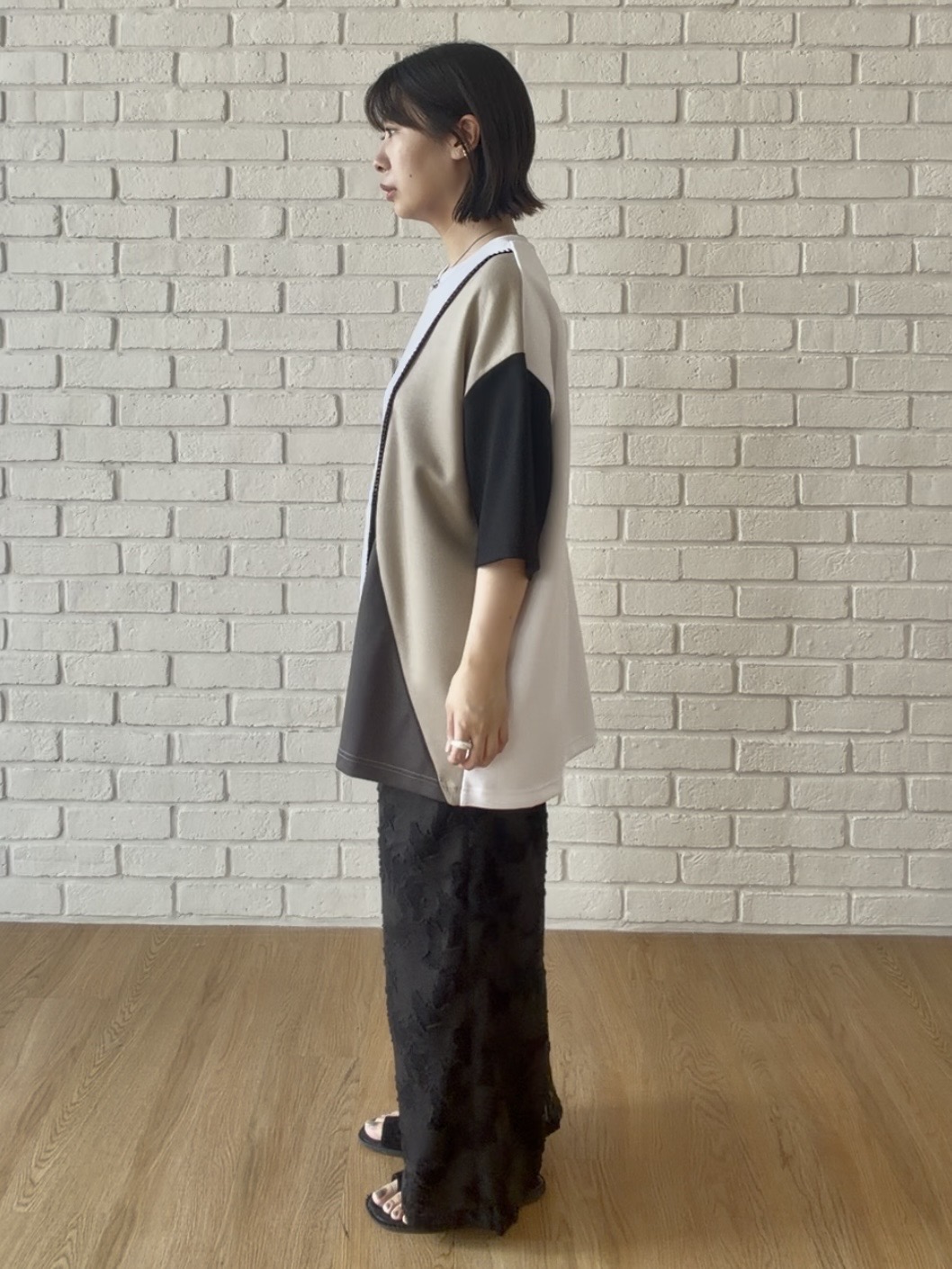 abeさんの「tk.TAKEO KIKUCHI｜ダイヤゴナル半袖カットソー」を使ったコーディネート