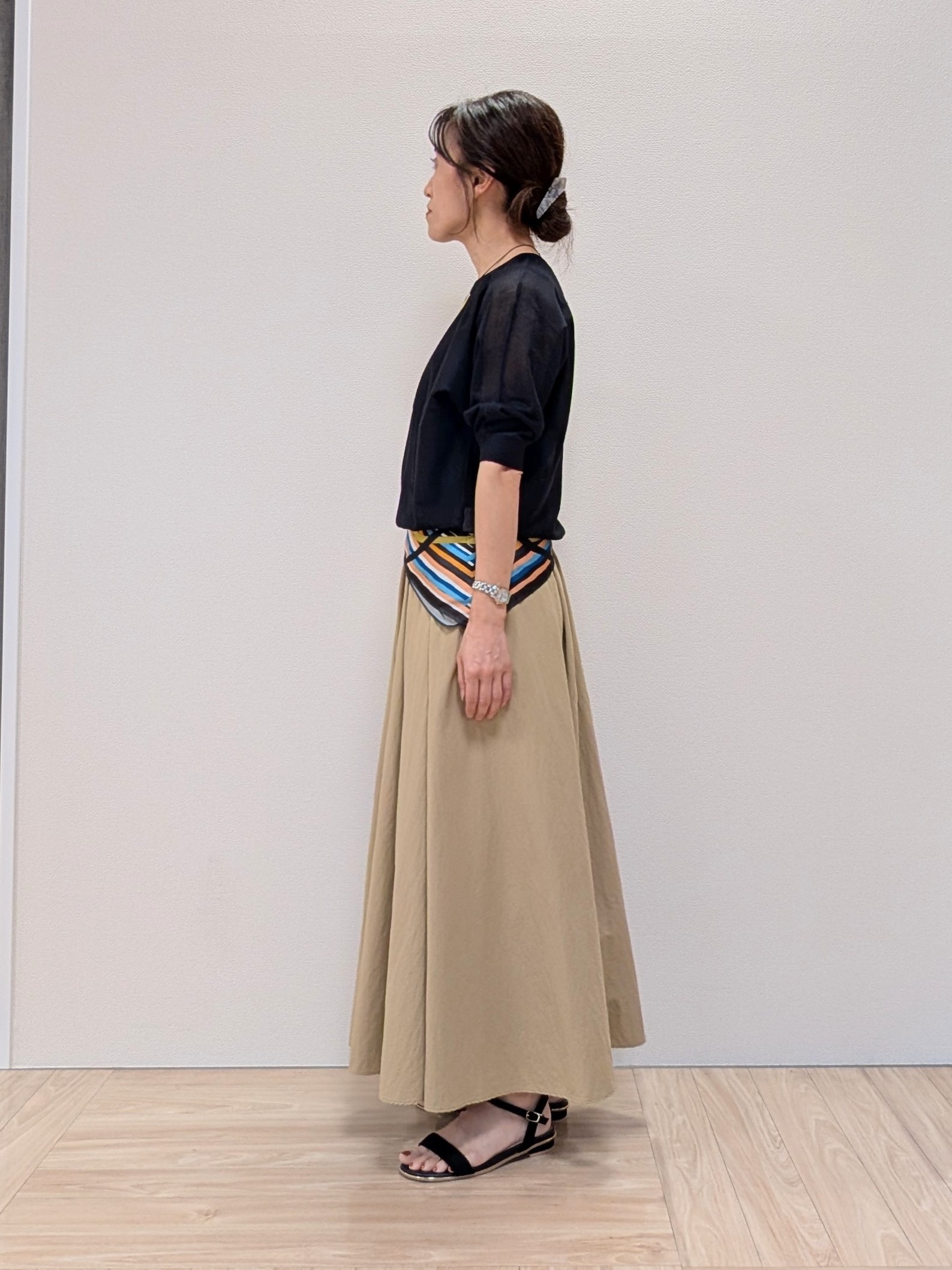 Rieさんの「UNTITLED｜【体型カバー／洗える】シアードルマンニット」を使ったコーディネート