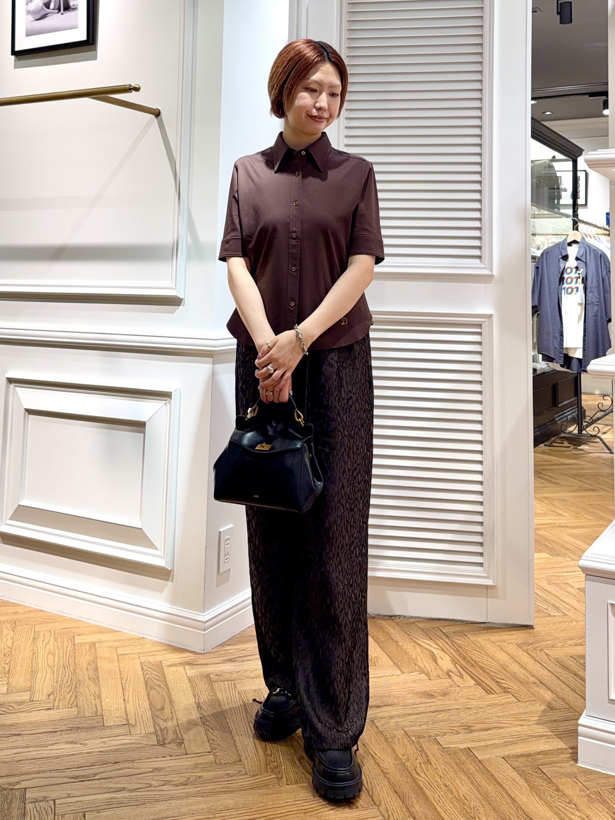 renaさんの「DRESSTERIOR｜【接触冷感／抗菌防臭／消臭】ICE CLEAR COTTON ハーフスリーブシャツ」を使ったコーディネート