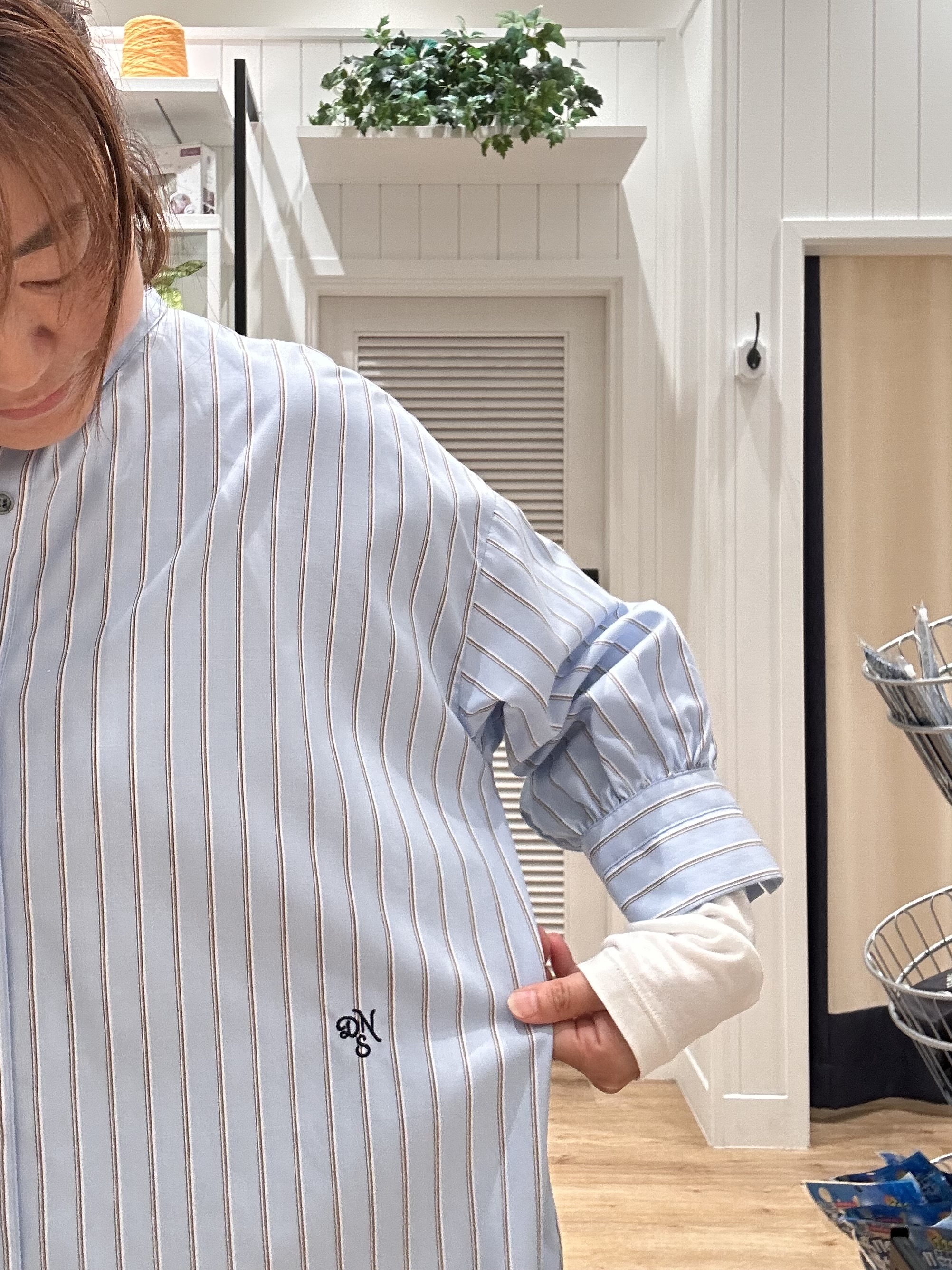 Aiさんの「Dessin｜【UVカット】チュニックストライプシャツ6分袖」を使ったコーディネート
