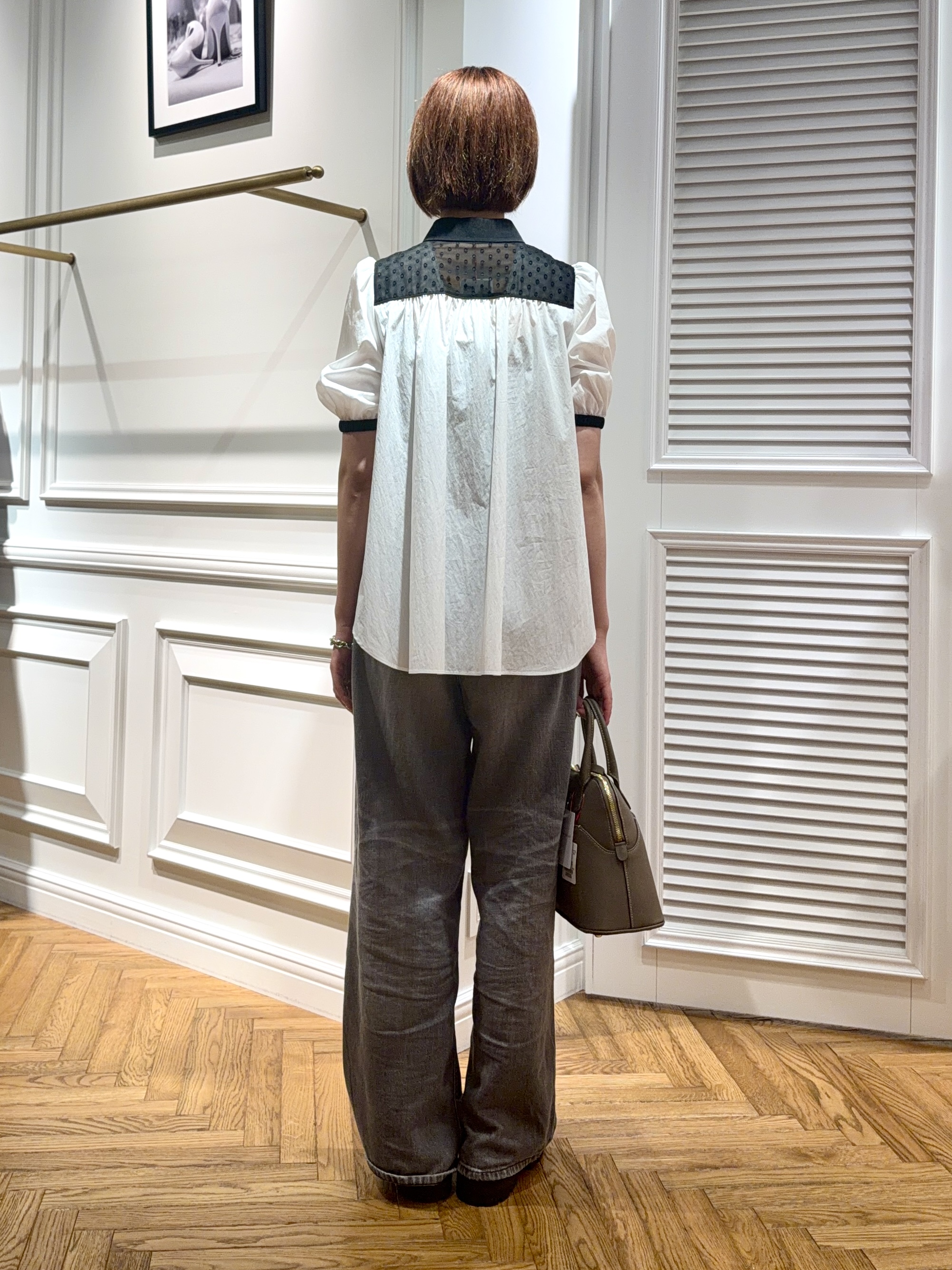 renaさんの「DRESSTERIOR｜【着映え】パフスリーブ ブザムブラウス」を使ったコーディネート