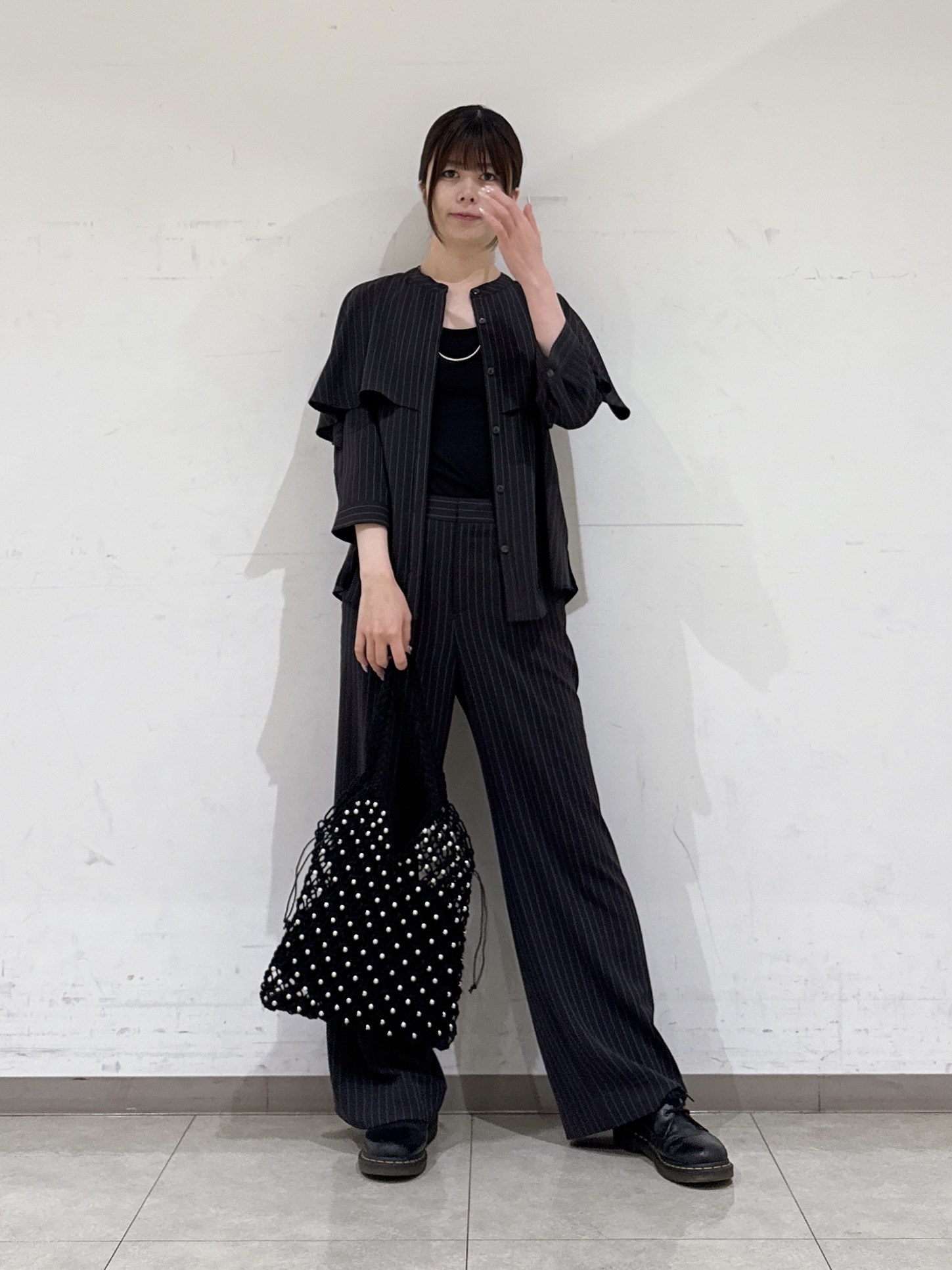 rinaさんの「INDIVI｜【接触冷感/UVケア/夏羽織り/着る日傘】ケープ風ブラウス」を使ったコーディネート